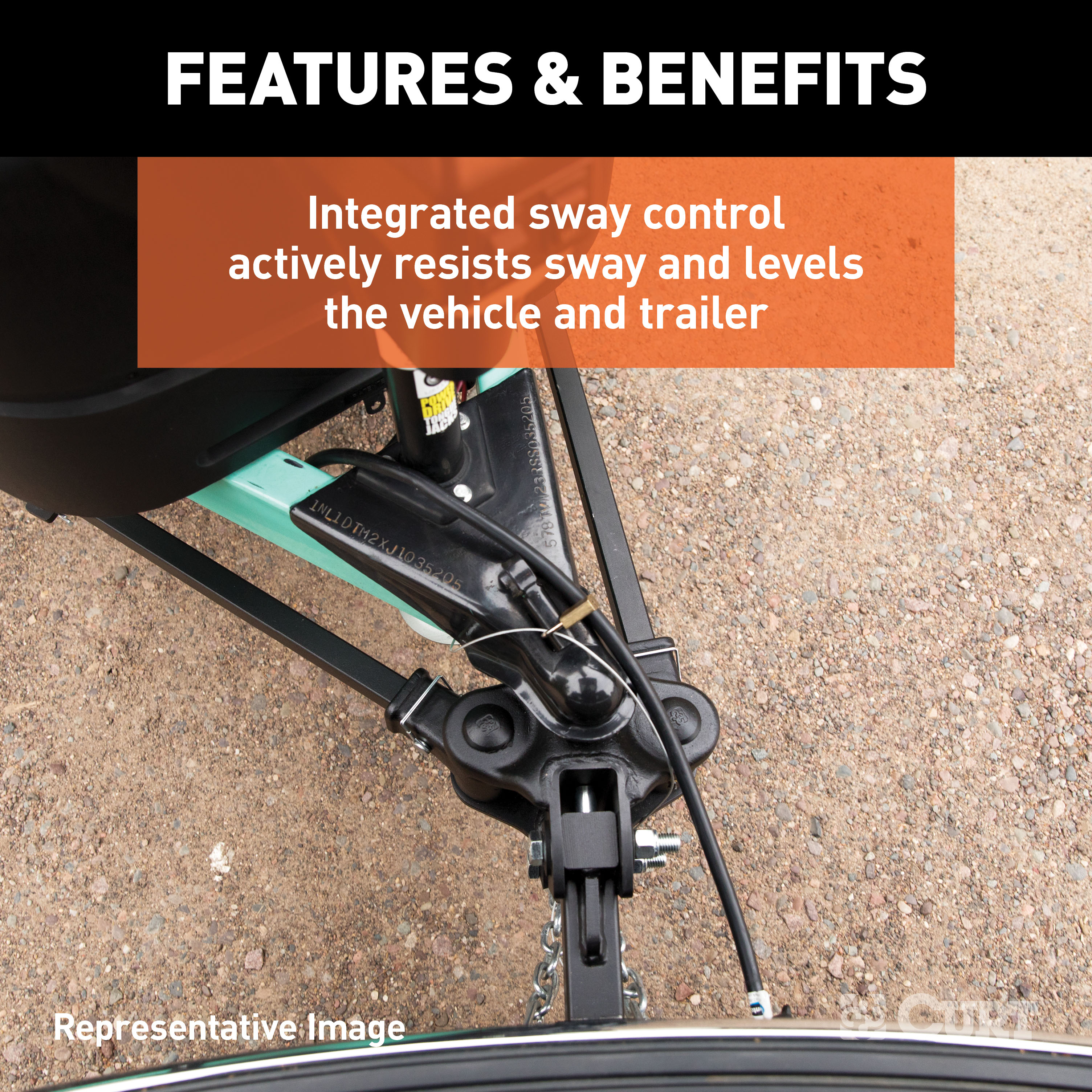 CURT 8-10K TruTrack 4P Weight Distribution Hitch with 4x Sway Control thumbnail 5