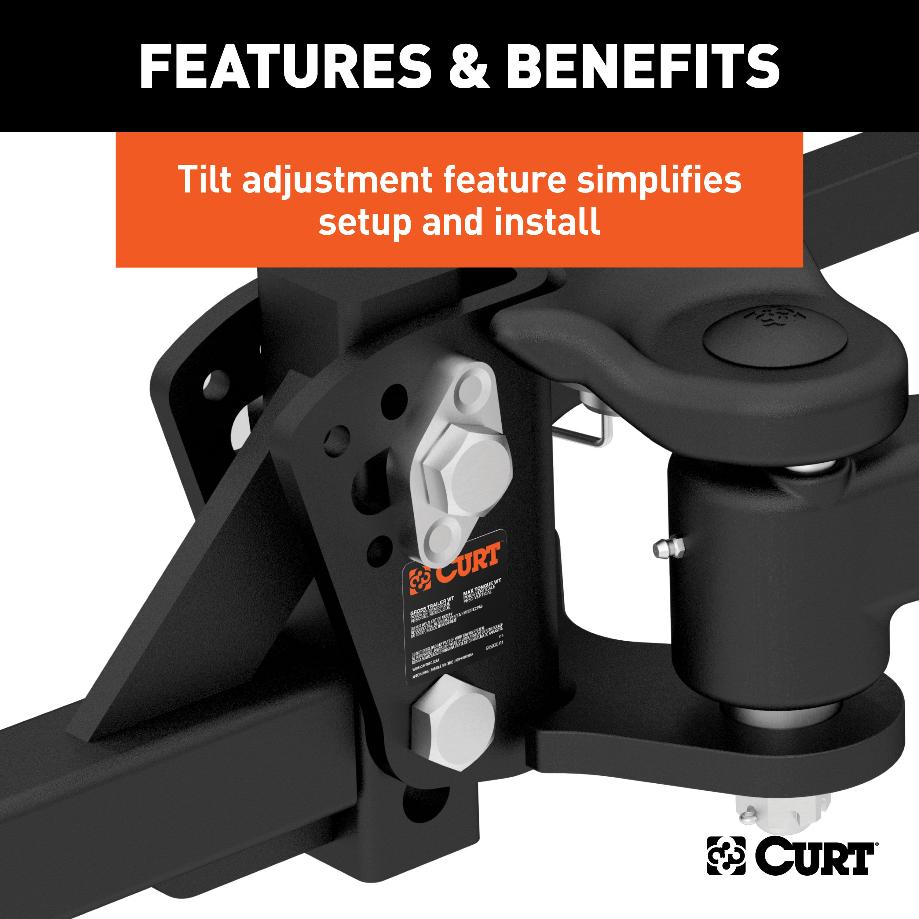 CURT 8-10K TruTrack 4P Weight Distribution Hitch with 4x Sway Control thumbnail 8