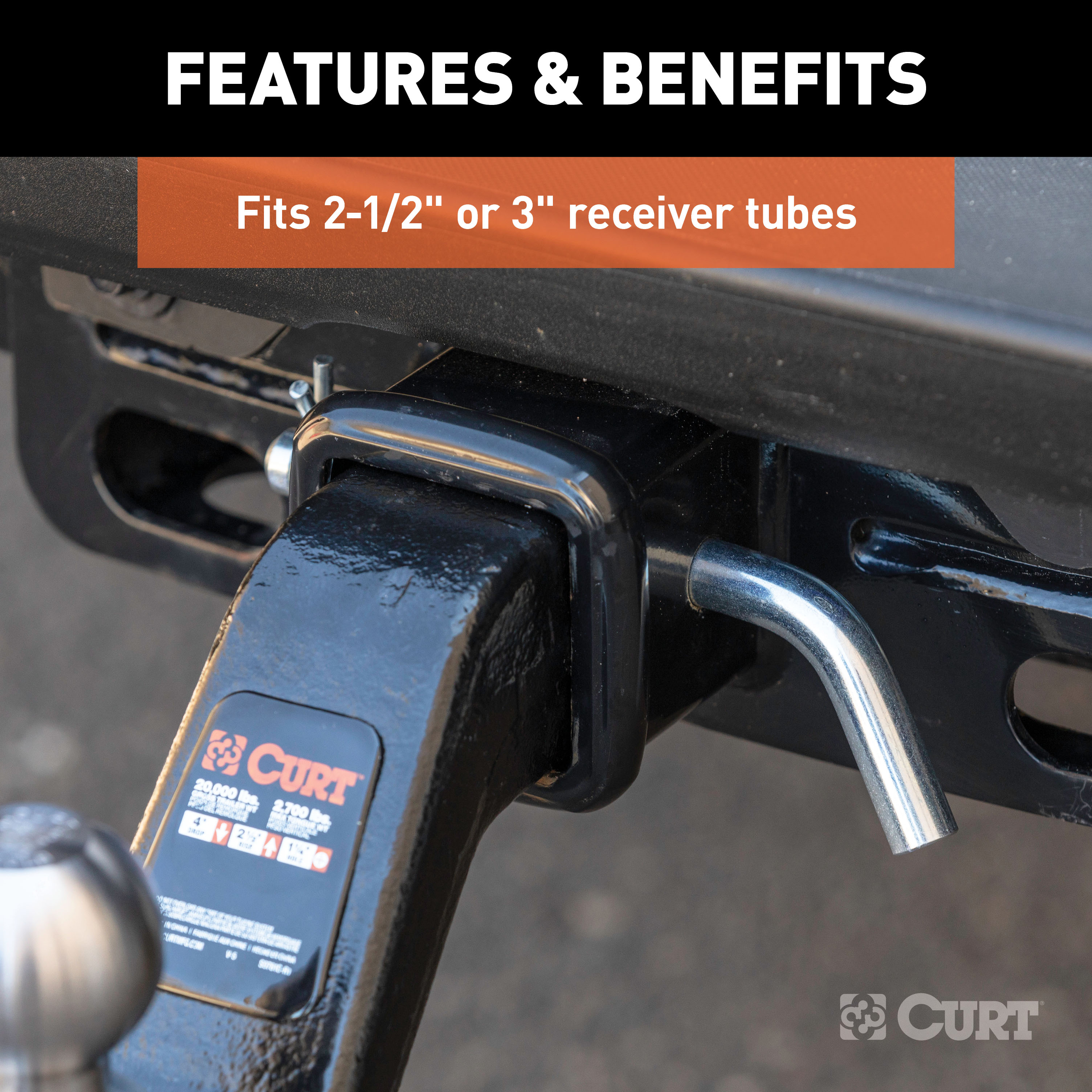 CURT Heavy-Duty 5/8" Hitch Pin with Groove (2-1/2" or 3" Receiver, Zinc) Trailer Hitch Pin thumbnail 3