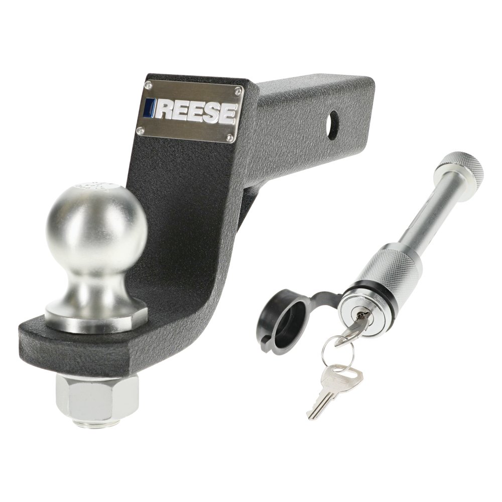 Reese Trailer Hitch Ball Mount Security Kit, Fits 2 in. Receiver, 4 in. Drop, 7,500 lbss. Capacity, Includes 2 in. Trailer Hitch Ball and Dogbone Style Receiver Lock thumbnail 0