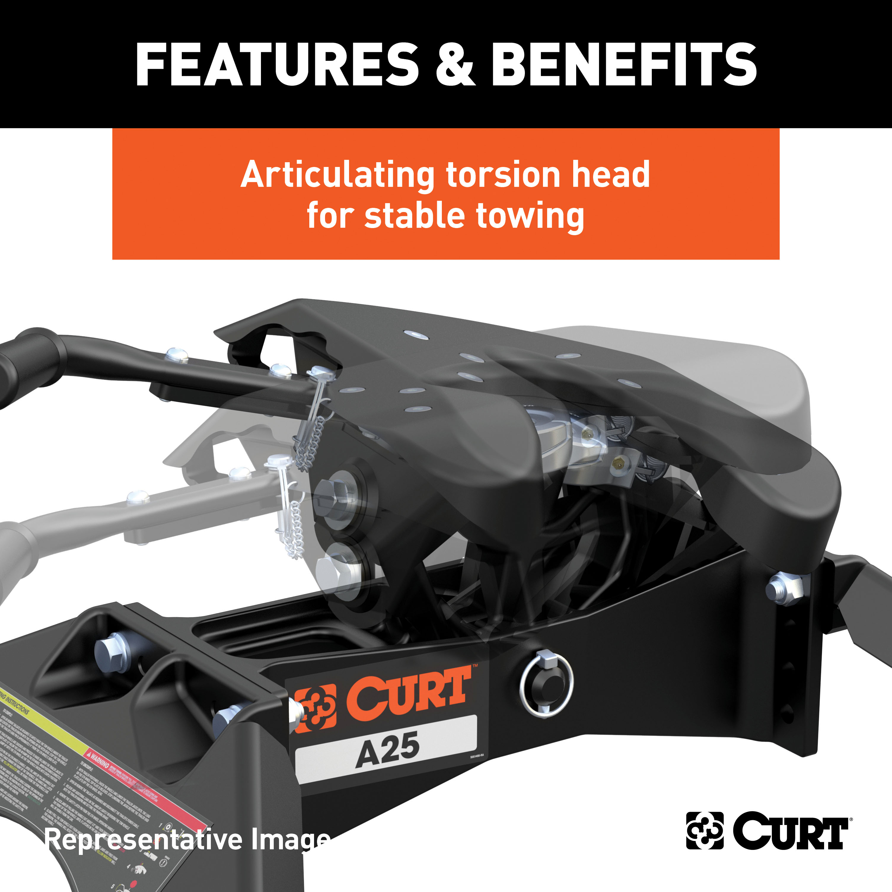 CURT 25K, A25 5th Wheel Hitch, Select Ford F-250, F-350, F-450, 8' Bed Puck System thumbnail 5