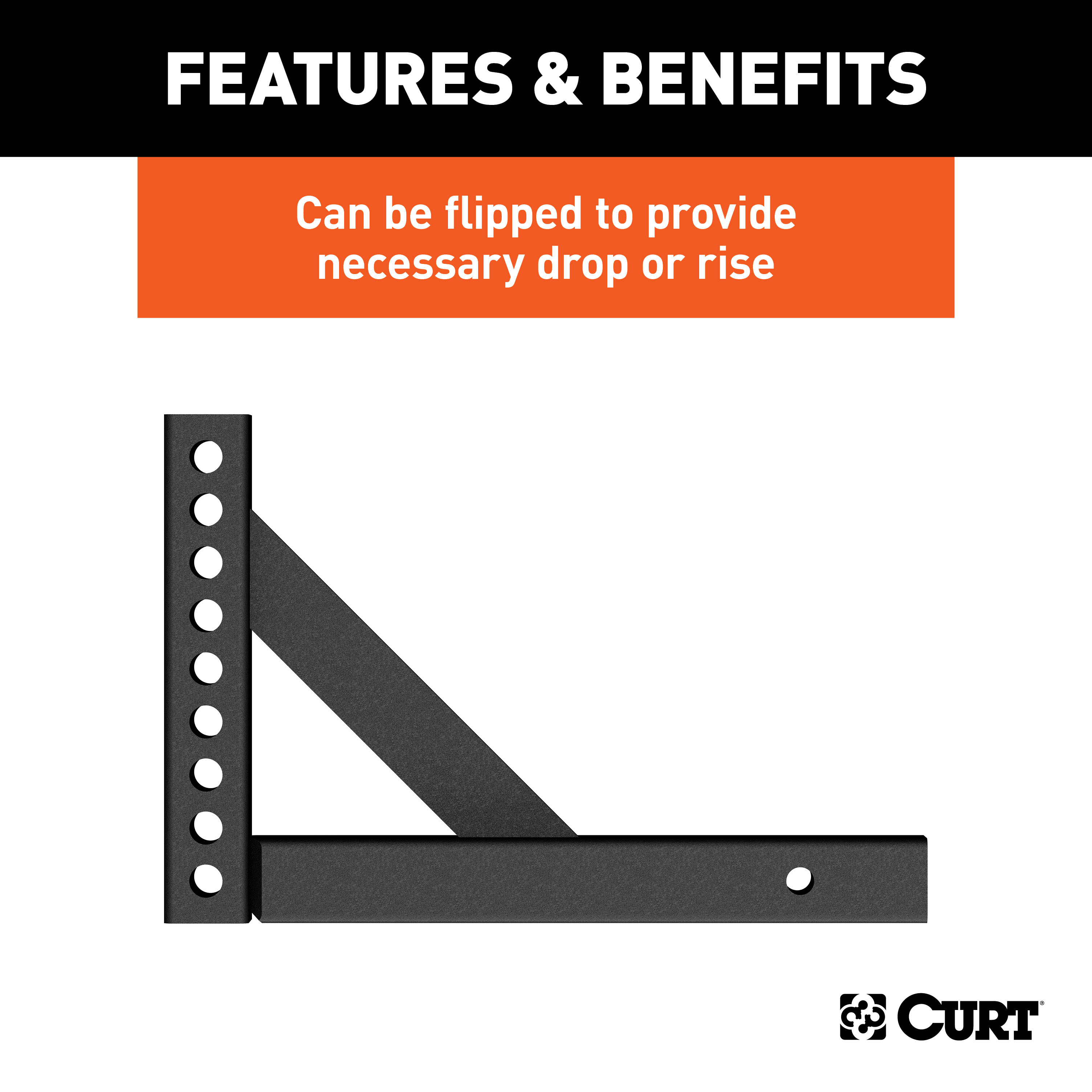 CURT Weight Distribution Shank (2" Shank, 6" Drop, 10-1/4" Rise) Trailer Hitch thumbnail 2
