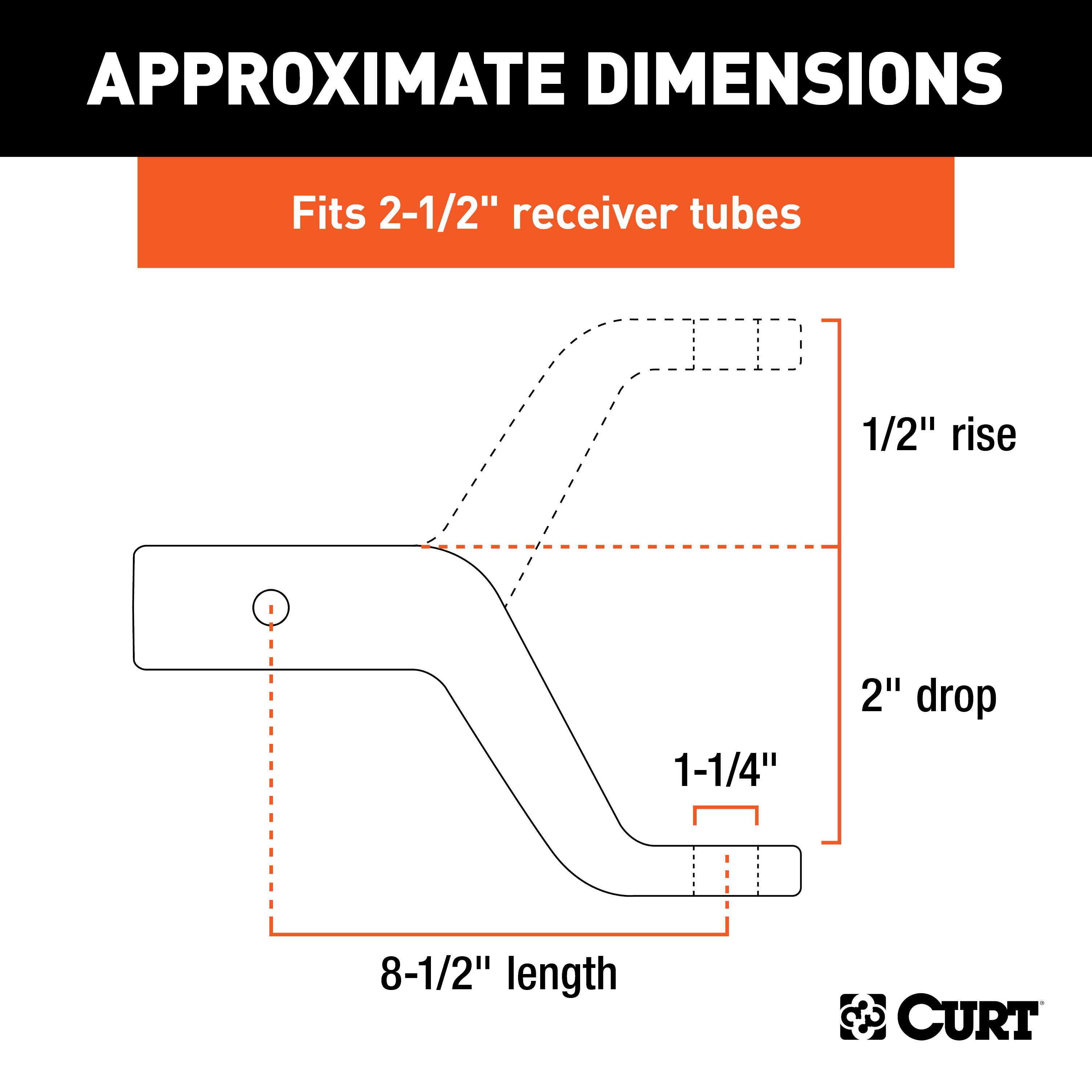 CURT Commercial Duty Forged Ball Mount (2-1/2" Shank, 20,000 lbss., 2" Drop) Trailer Hitch Ball Mount thumbnail 2