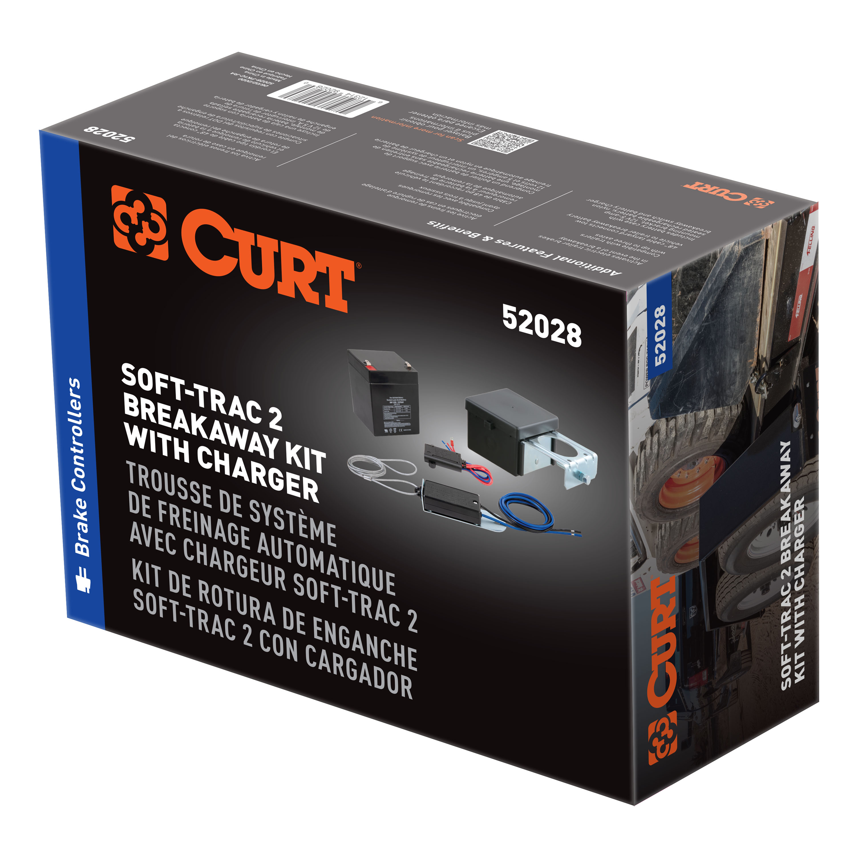 CURT Soft-Trac 2 Breakaway Kit with Charger Trailer Brake thumbnail 5