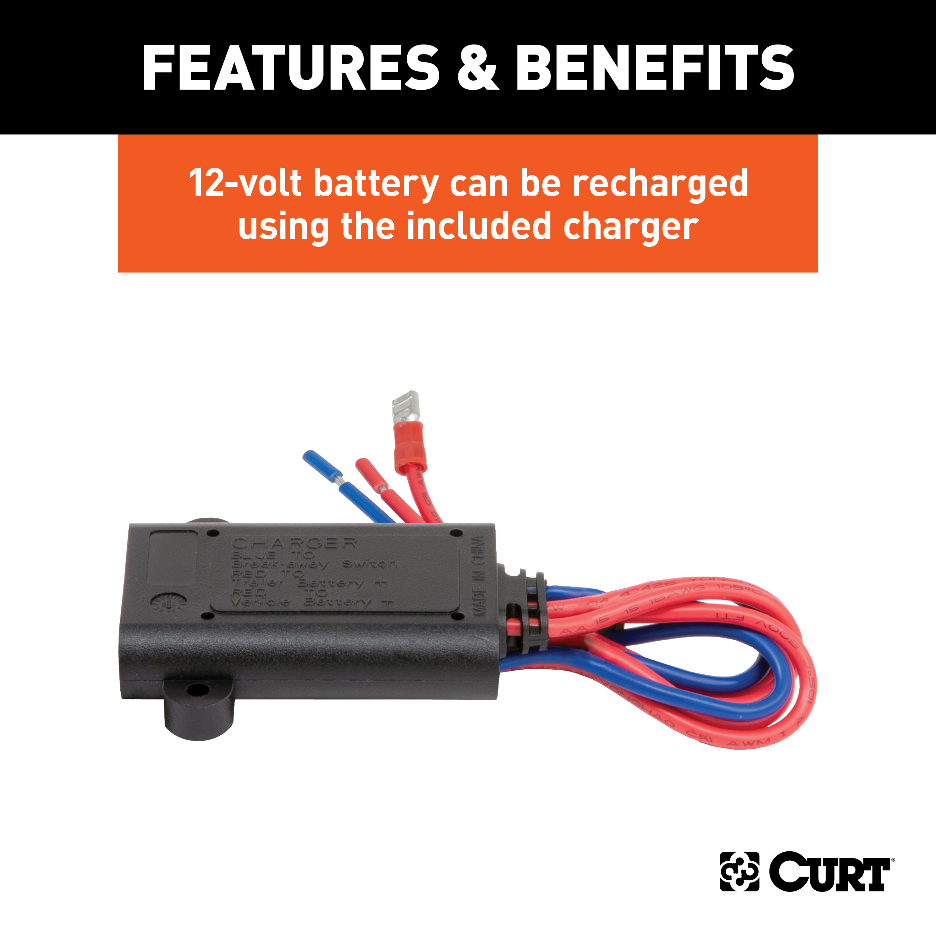 CURT Soft-Trac 2 Breakaway Kit with Charger Trailer Brake thumbnail 4