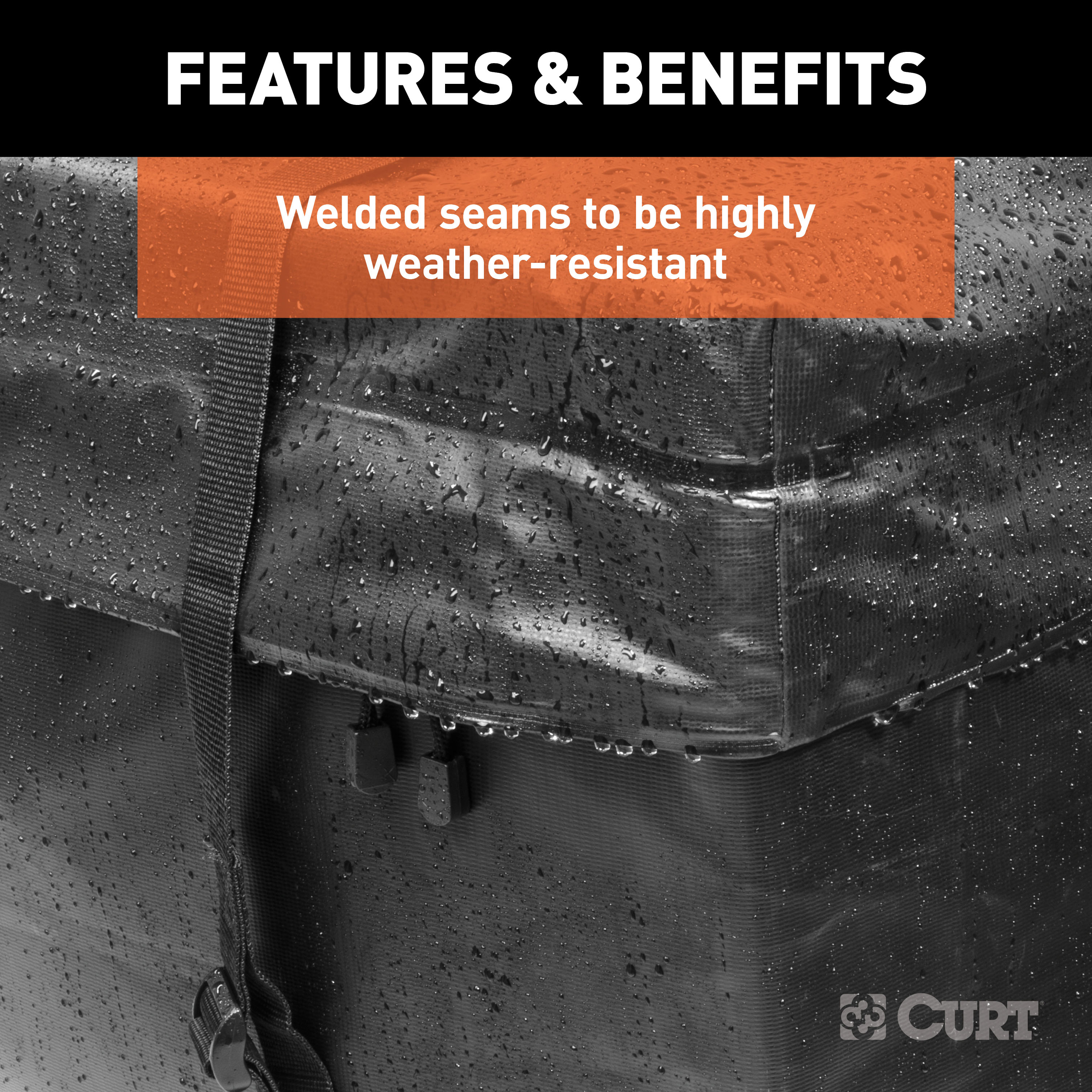 CURT 56" x 22" x 21" Weather-Resistant Vinyl Cargo Bag Roof Rack thumbnail 4