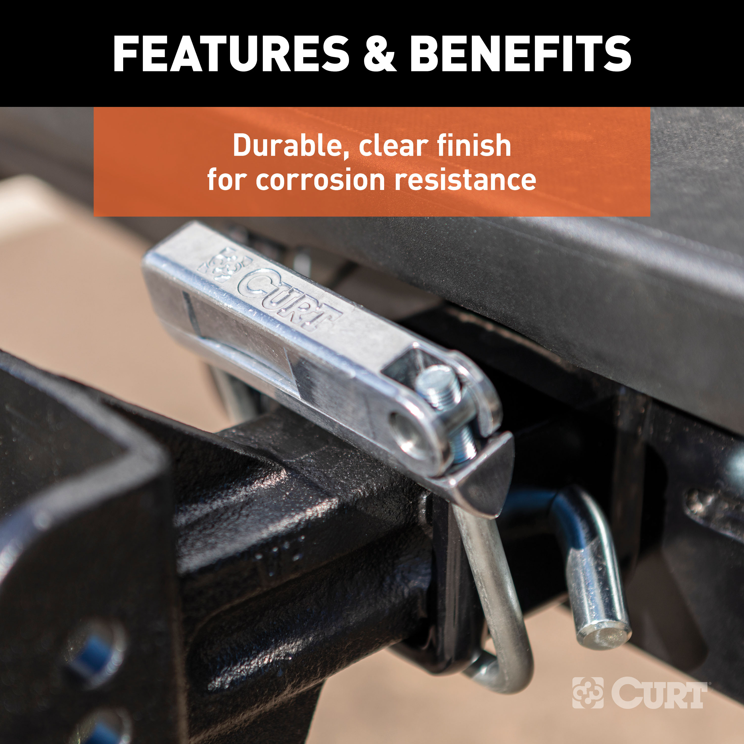 CURT No-Tool Anti-Rattle Hitch Clamp for 2-1/2" Receiver Anti-Rattle Fastener thumbnail 5