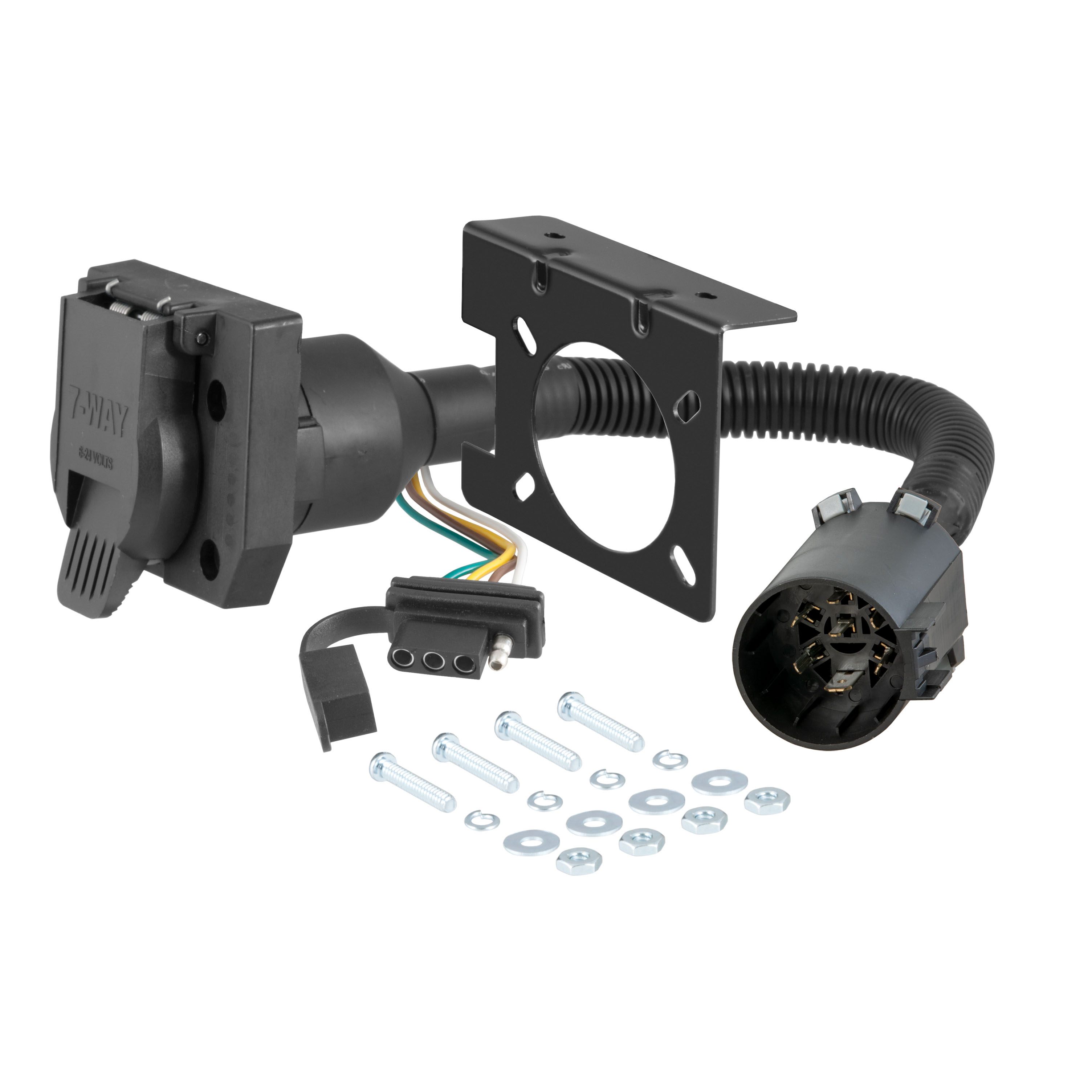 CURT Dual-Output 7 & 4-Way Connector (Plugs into USCAR) Trailer Wiring Adapter Connector thumbnail 0