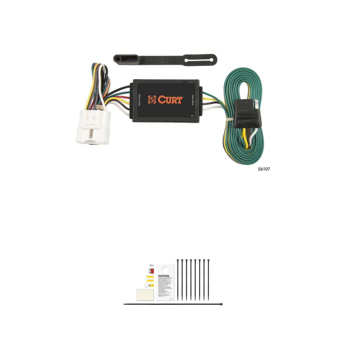CURT Custom 4-Flat, Select Toyota Highlander, OEM Tow Package Required Trailer Connector Kit thumbnail 0