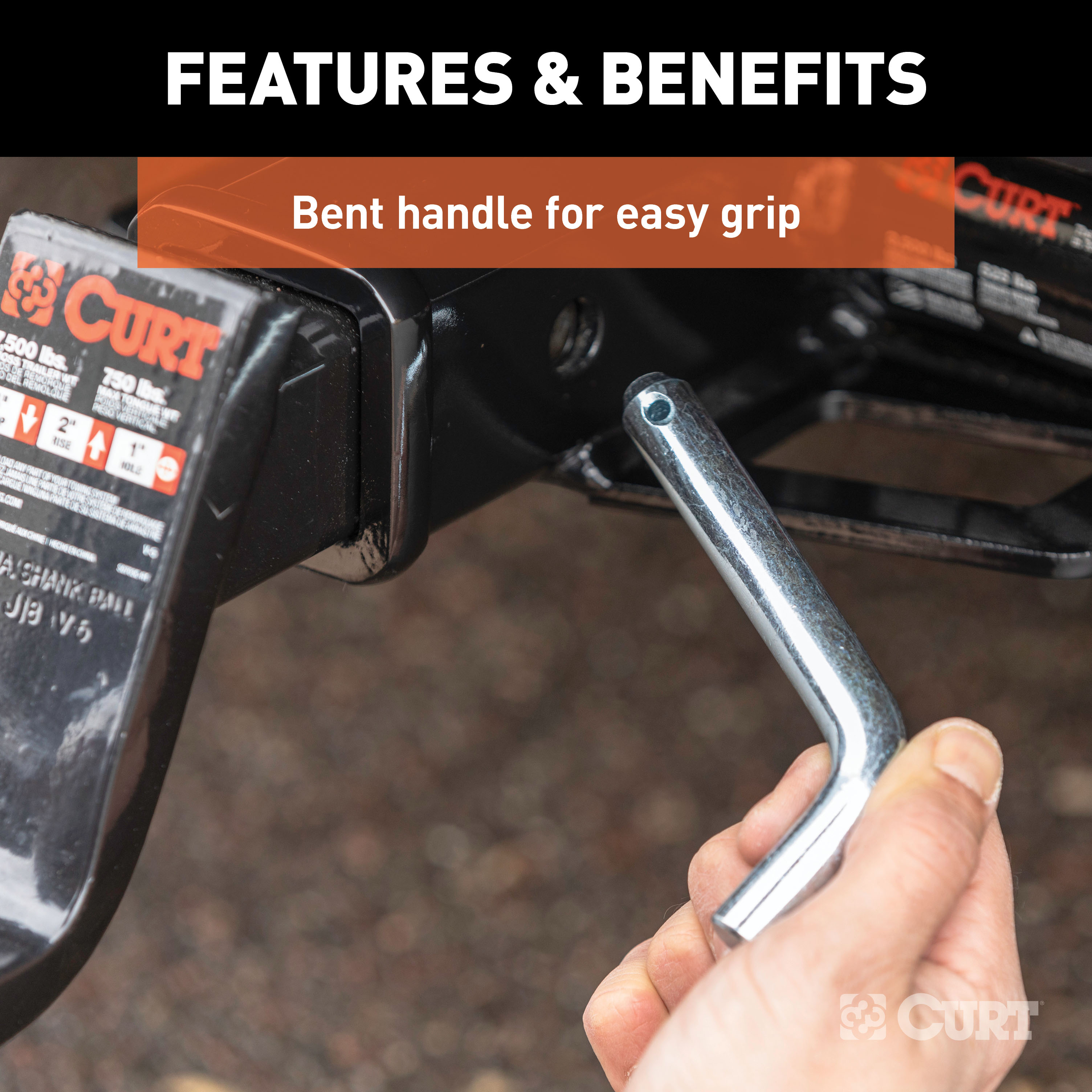 CURT 5/8" Hitch Pin (2" or 2-1/2" Receiver, Zinc) Trailer Hitch Pin thumbnail 4