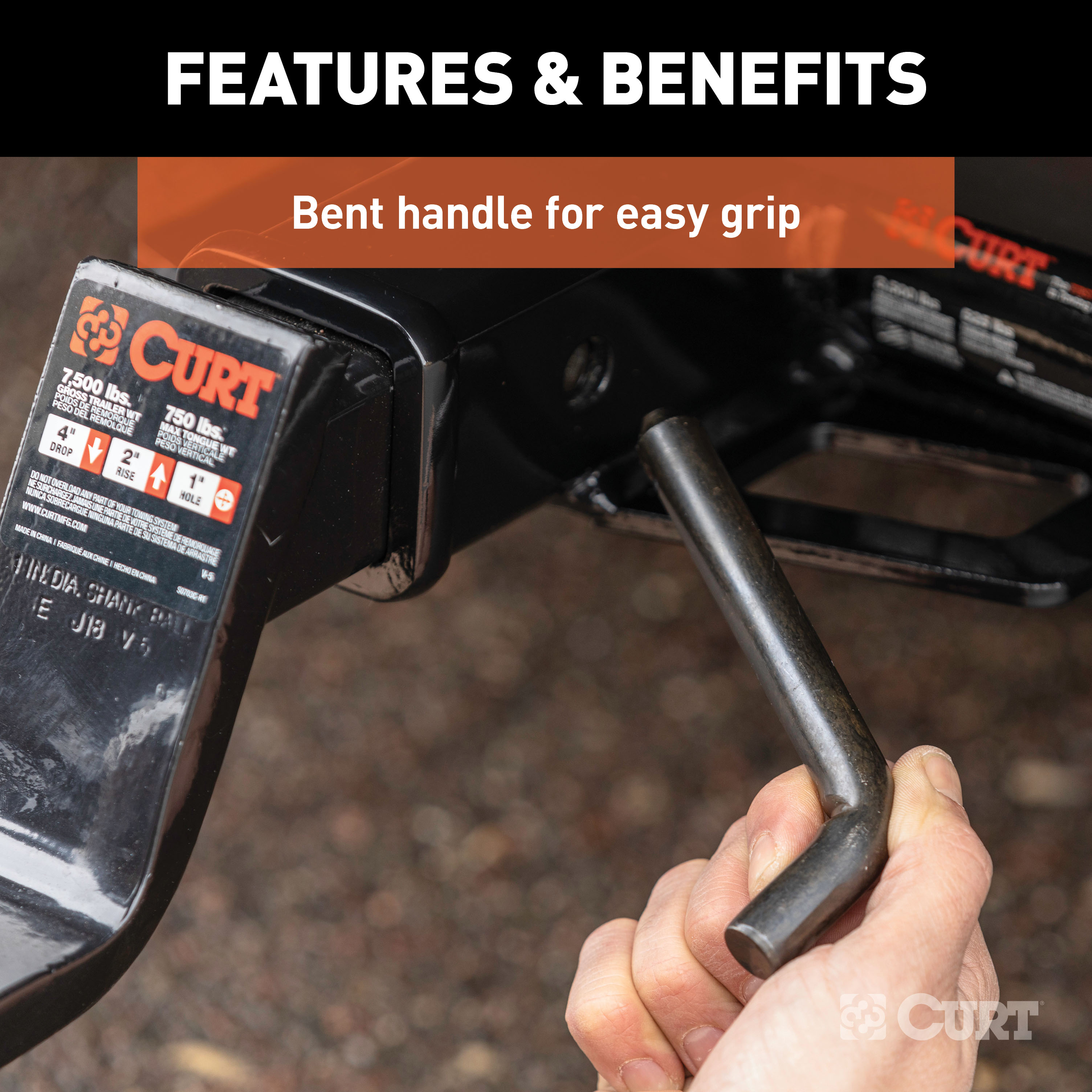 CURT 5/8" Hitch Pin (2" Receiver, Black, Packaged) Trailer Hitch Pin thumbnail 6