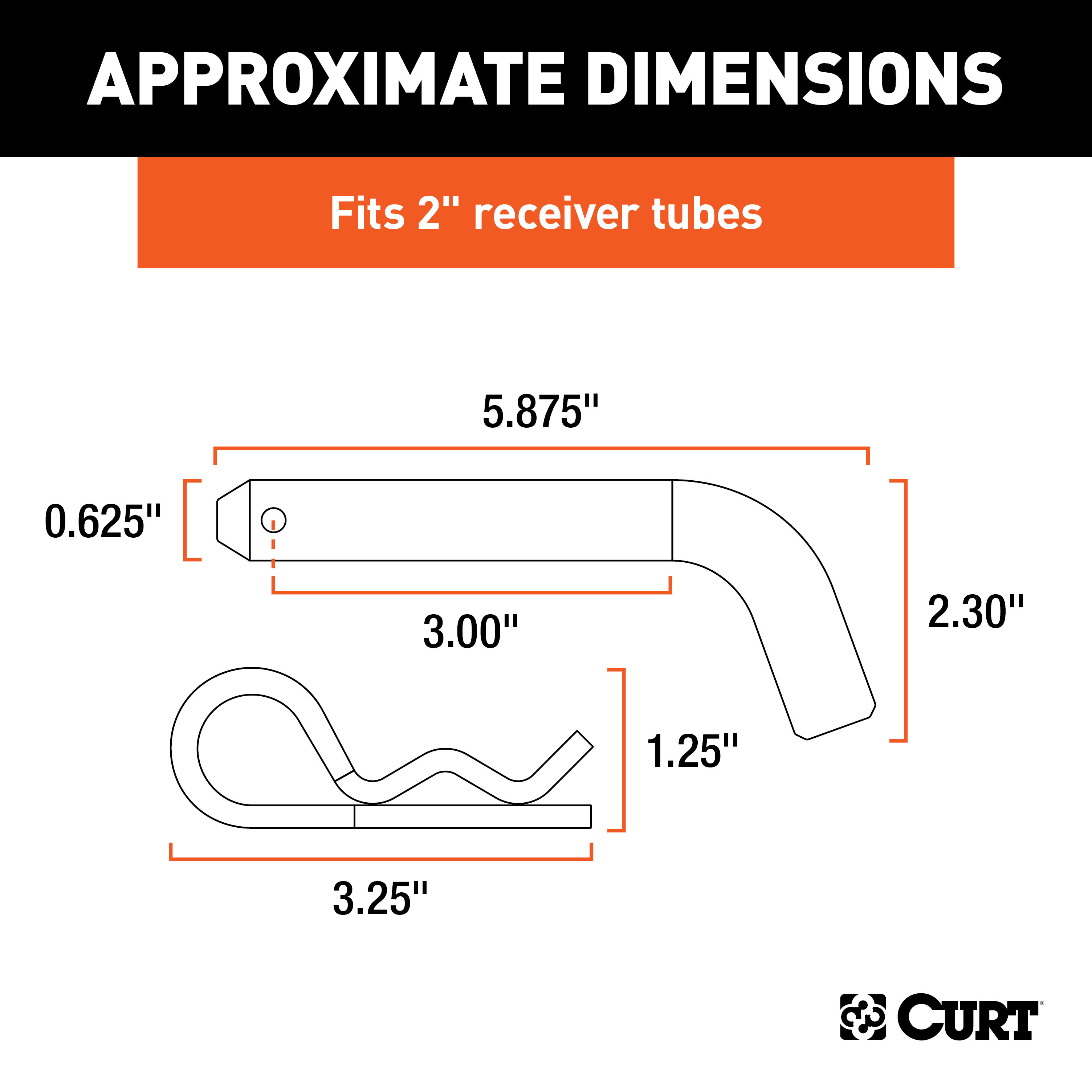 CURT 5/8" Hitch Pin (2" Receiver, Black, Packaged) Trailer Hitch Pin thumbnail 2