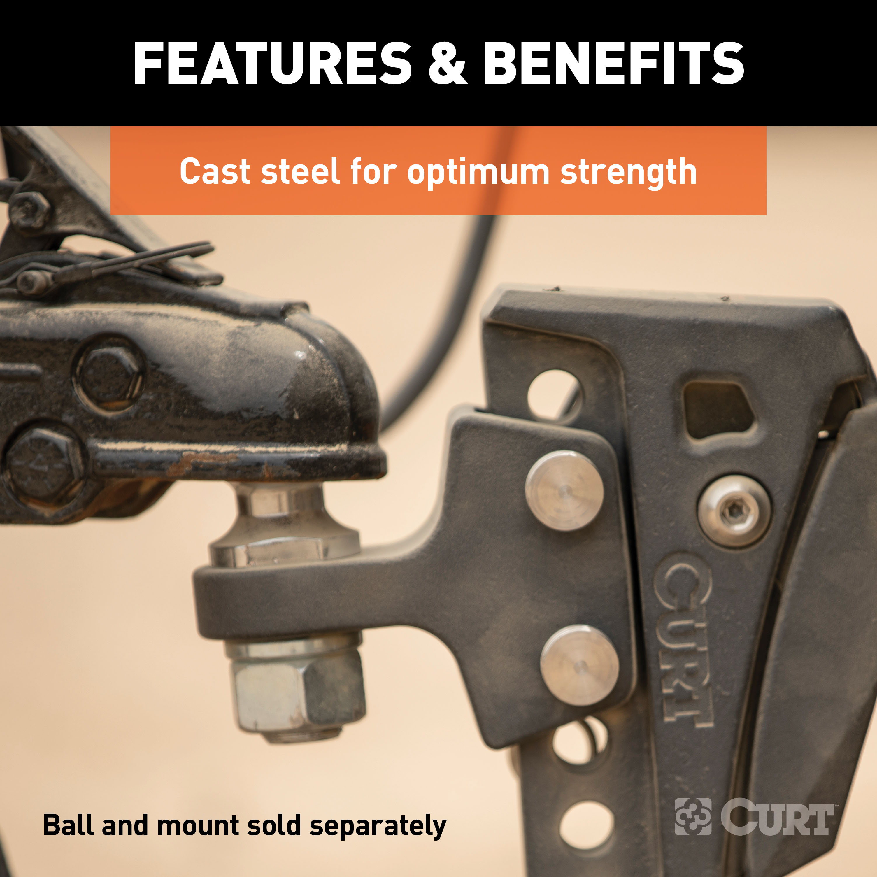 CURT Replacement Rebellion XD Tongue Attachment Trailer Hitch Ball Mount thumbnail 4