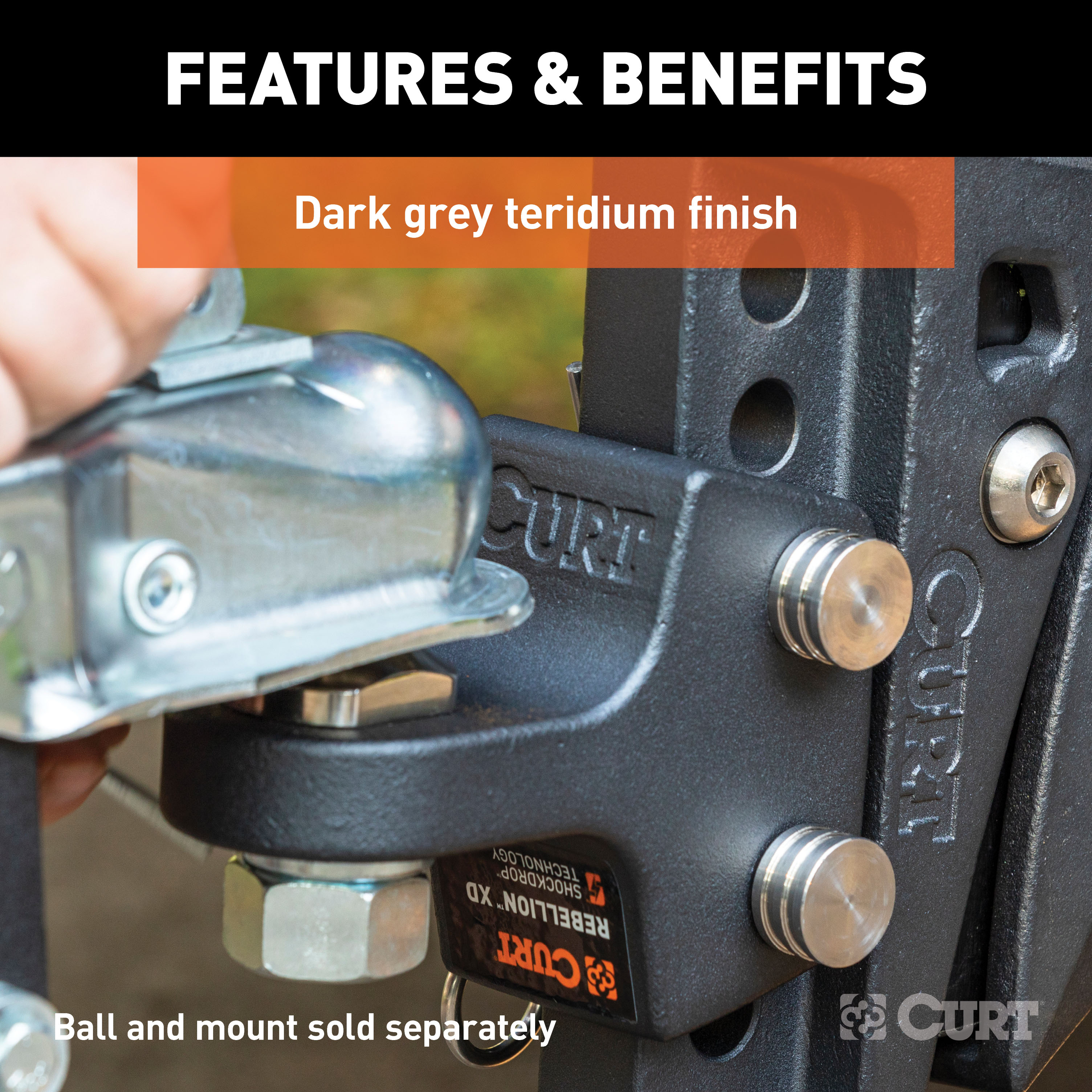 CURT Replacement Rebellion XD Tongue Attachment Trailer Hitch Ball Mount thumbnail 5
