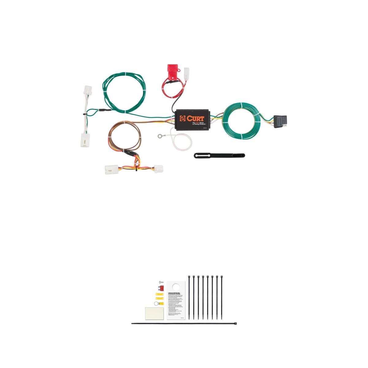 CURT Custom Wiring Harness, 4-Way Flat Output, Select Nissan Murano Trailer Connector Kit thumbnail 0