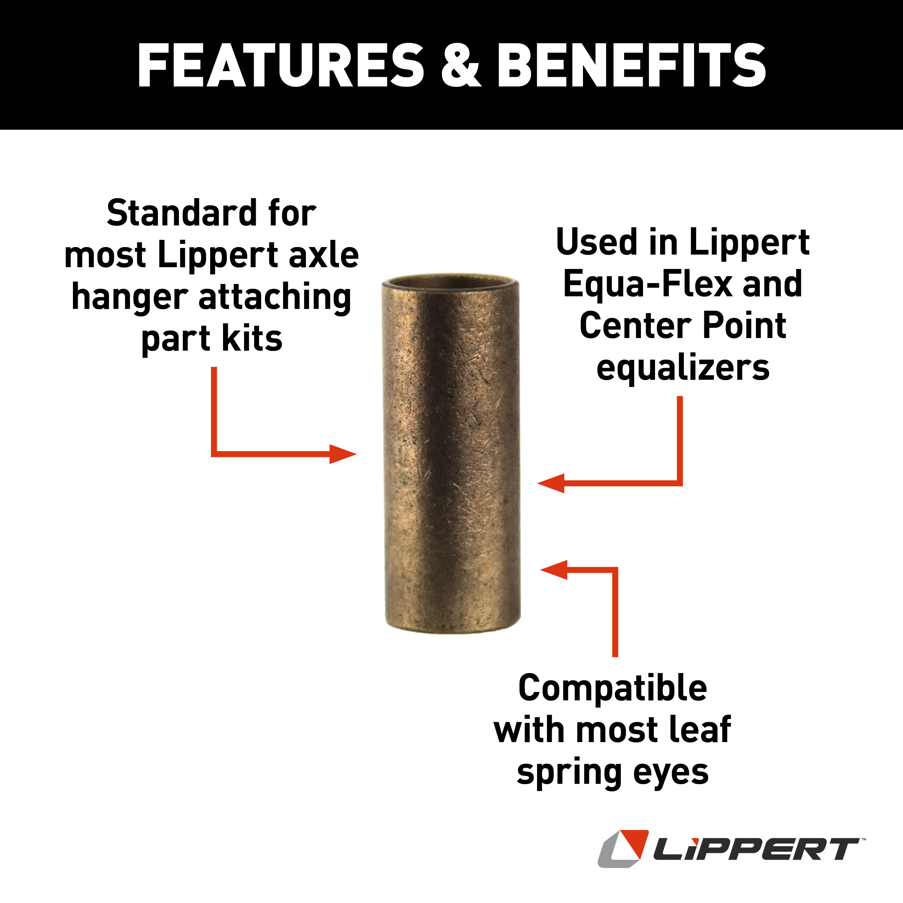 Lippert Bronze Trailer Leaf Spring Bushing - 1.74" 126171 thumbnail 2