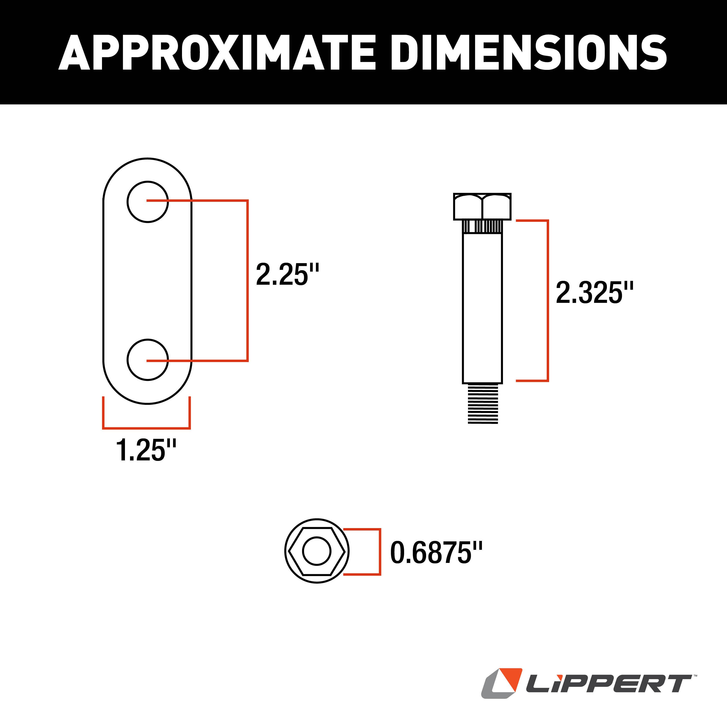 Lippert Axle Attaching Parts for 2,000-7,000-lb. Double-Eye Single Axles - No Equalizer 121101LRV thumbnail 3
