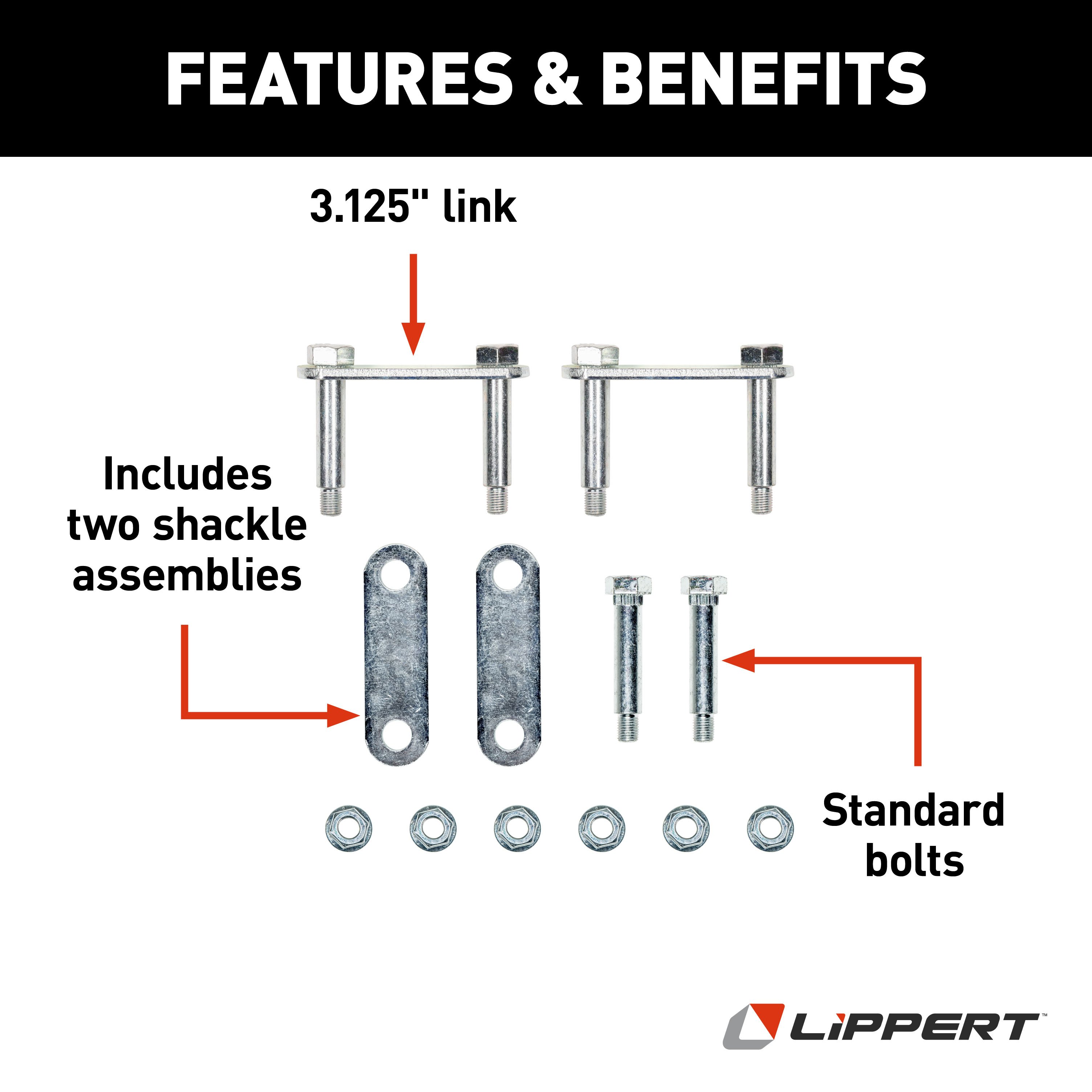 Lippert Axle Attaching Parts for 2,000-7,000-lb. Double-Eye Single Axles - No Equalizer 121101LRV thumbnail 1