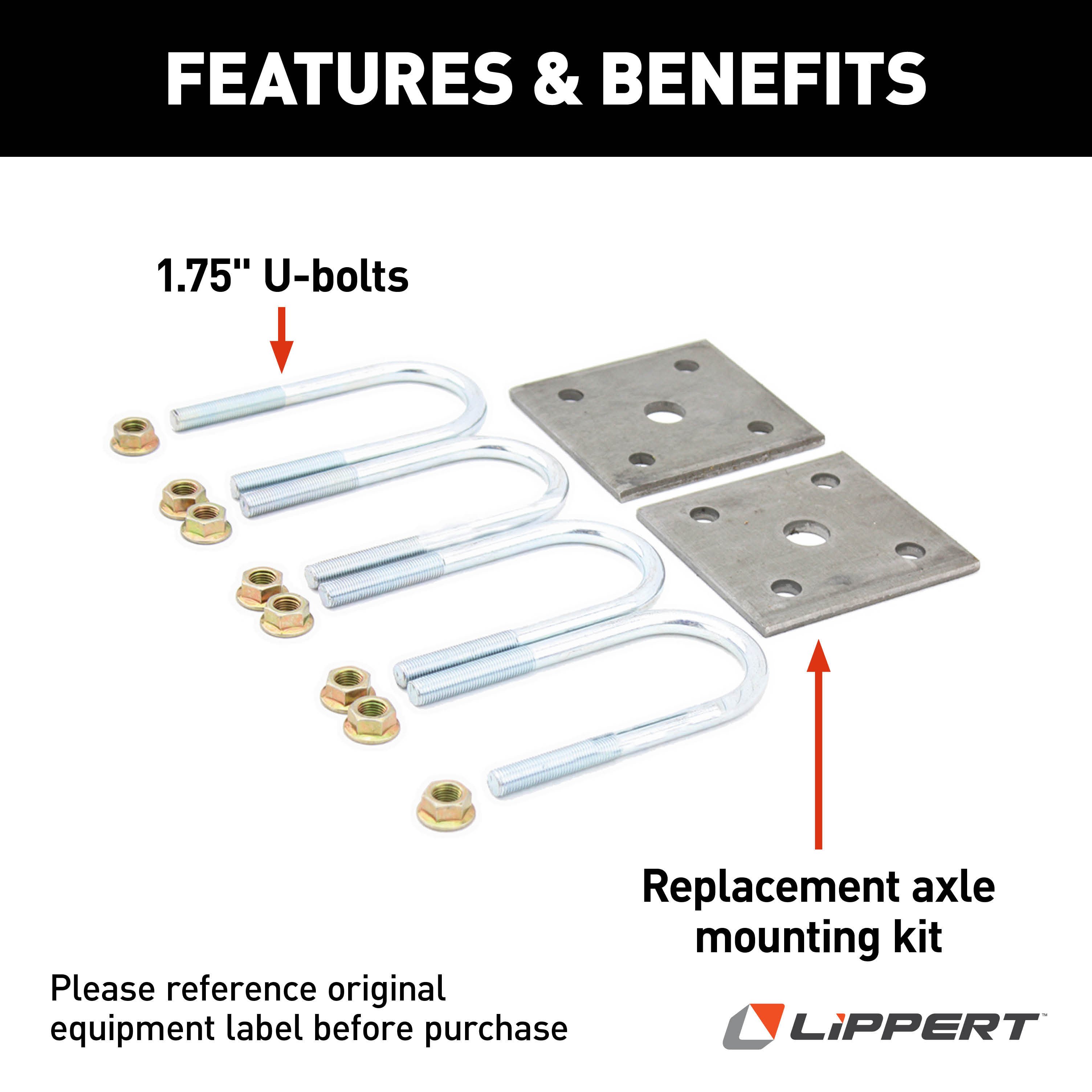 Lippert Axle Mounting Kit - 1.75" Tube 297426 thumbnail 1