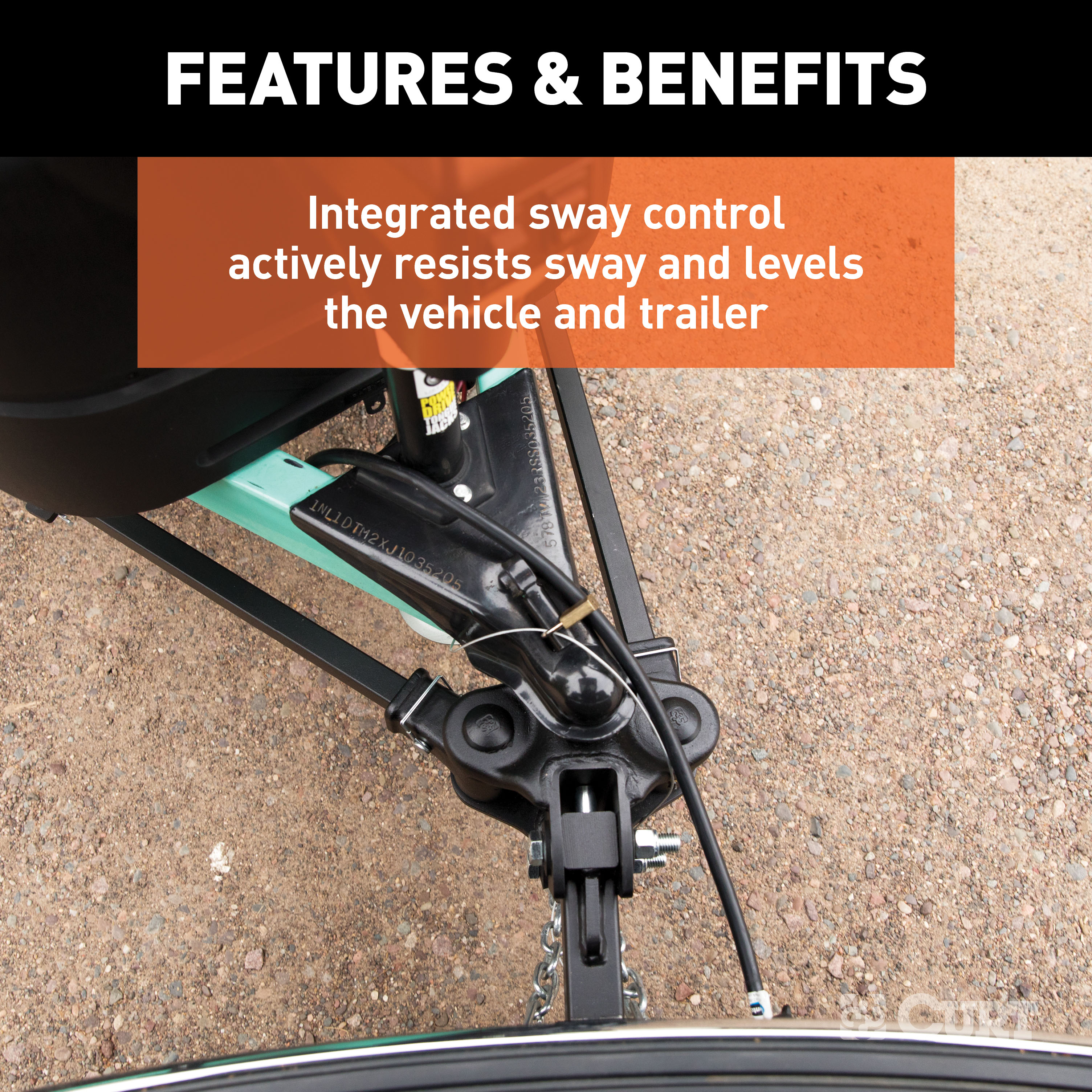CURT 10-15K TruTrack 4P Weight Distribution Hitch with 4x Sway Control thumbnail 4