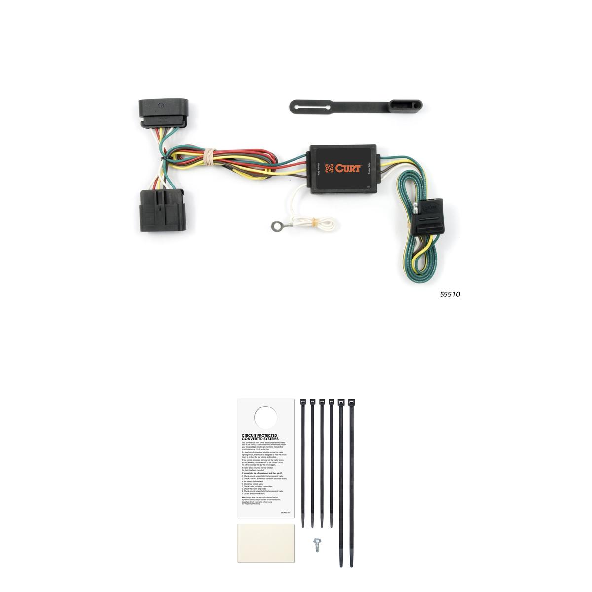 CURT Custom Wiring, 4-Way Flat, Select GMC Canyon, Chevrolet Colorado, Isuzu I-Series Trailer Connector Kit thumbnail 0