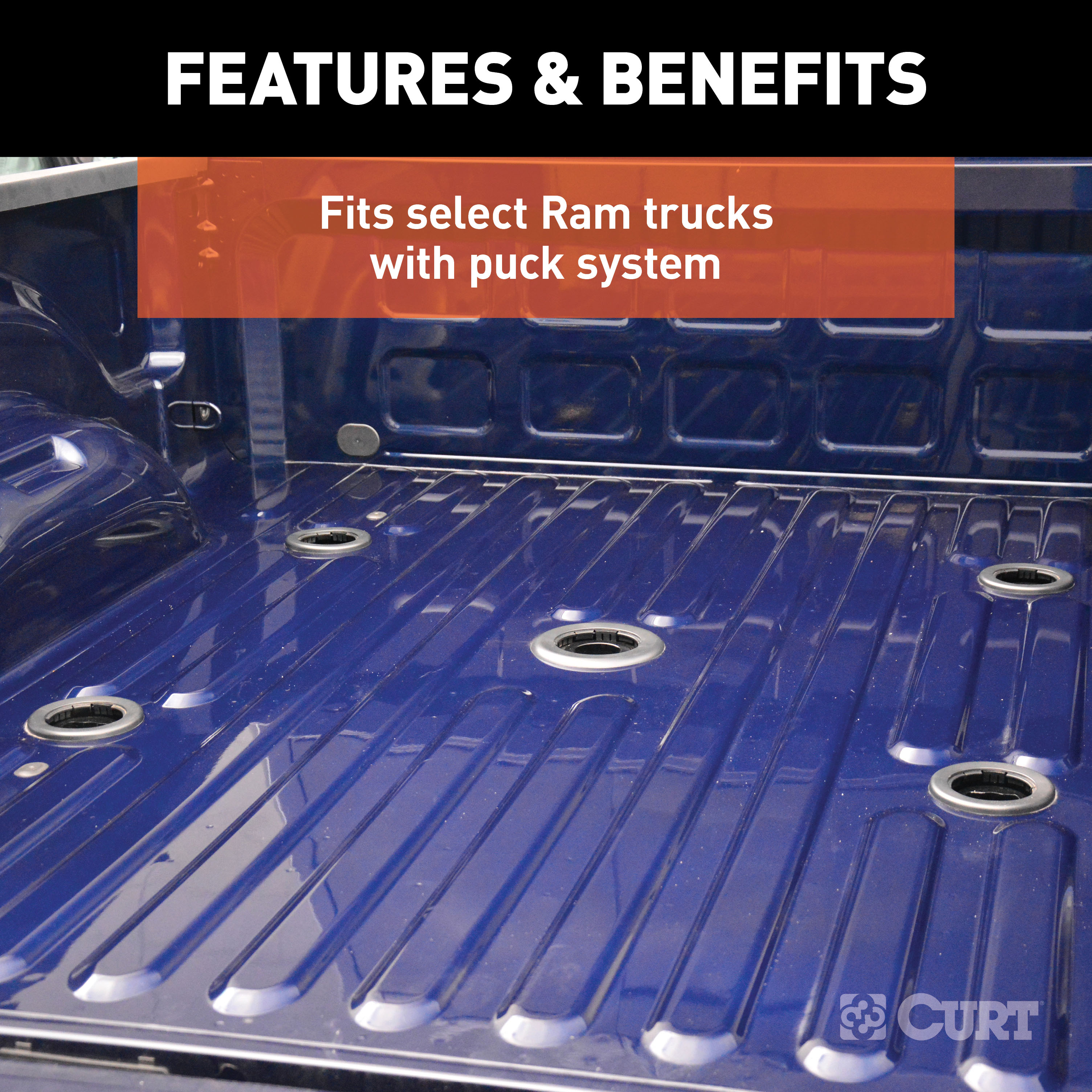 CURT Puck System 5th Wheel Legs, Select Ram 2500, 3500, 8' Bed, 25K Fifth Wheel Trailer Hitch Mount Leg thumbnail 4