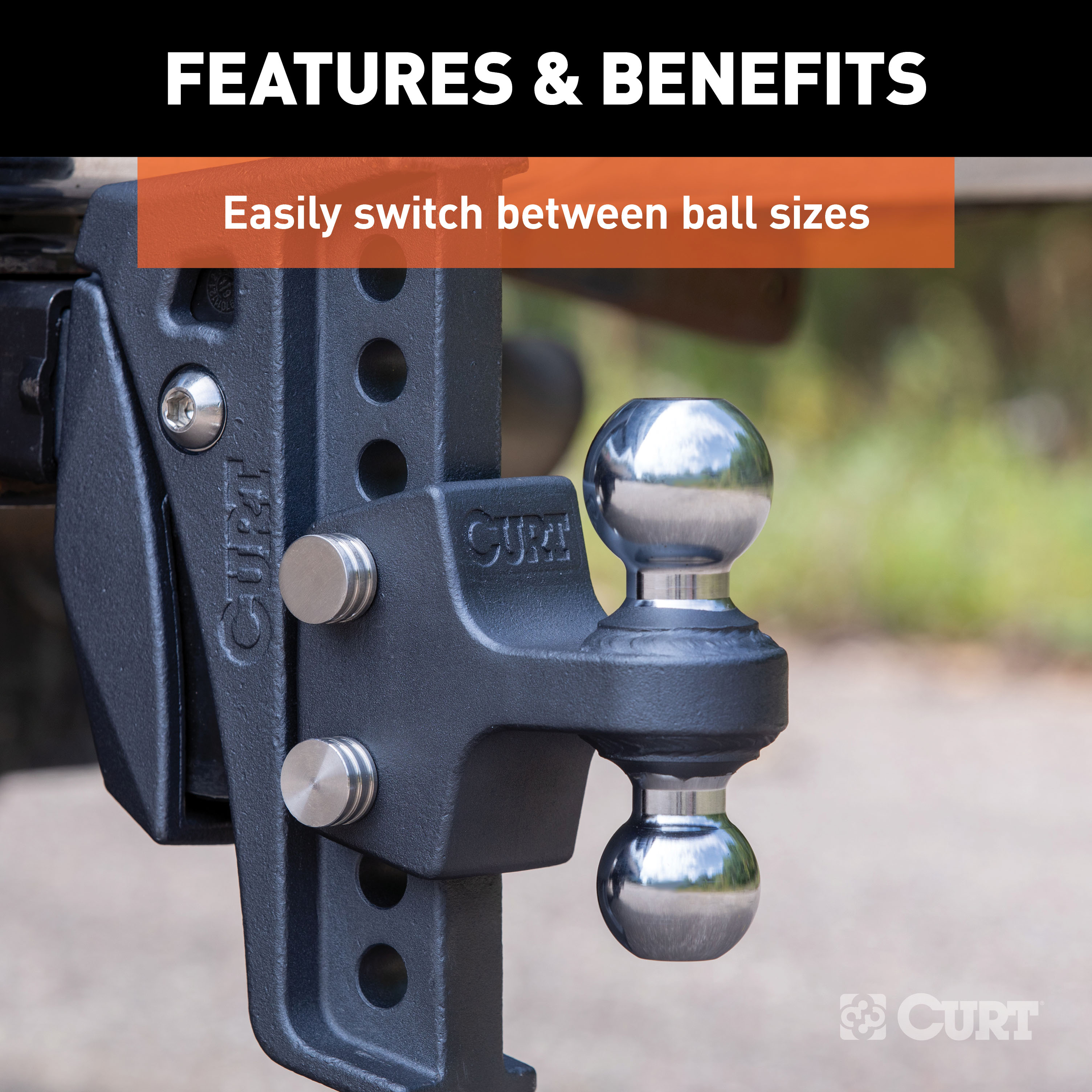 CURT Replacement Rebellion XD Dual Ball, 2" & 2-5/16", Up to 15K Trailer Hitch Ball Mount thumbnail 5