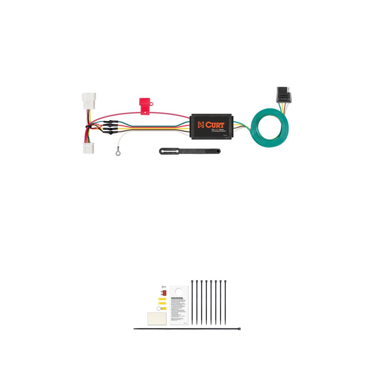 CURT Custom Wiring Harness, 4-Way Flat Output, Select Honda CR-V Trailer Connector Kit thumbnail 0