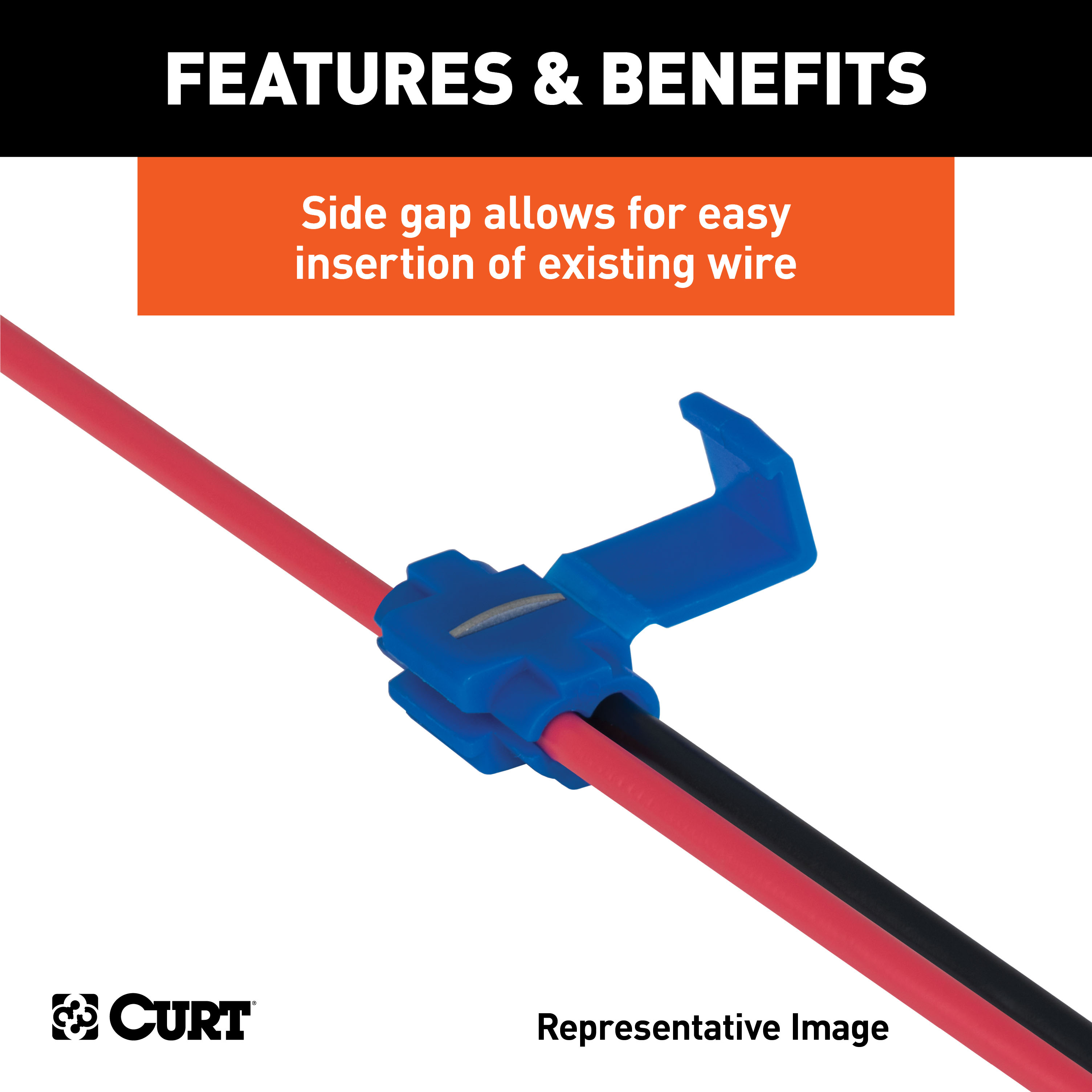 CURT Snap Lock Double-Run Tap Connectors (18-14 Wire Gauge, 100-Pack) Trailer Connector Kit thumbnail 2