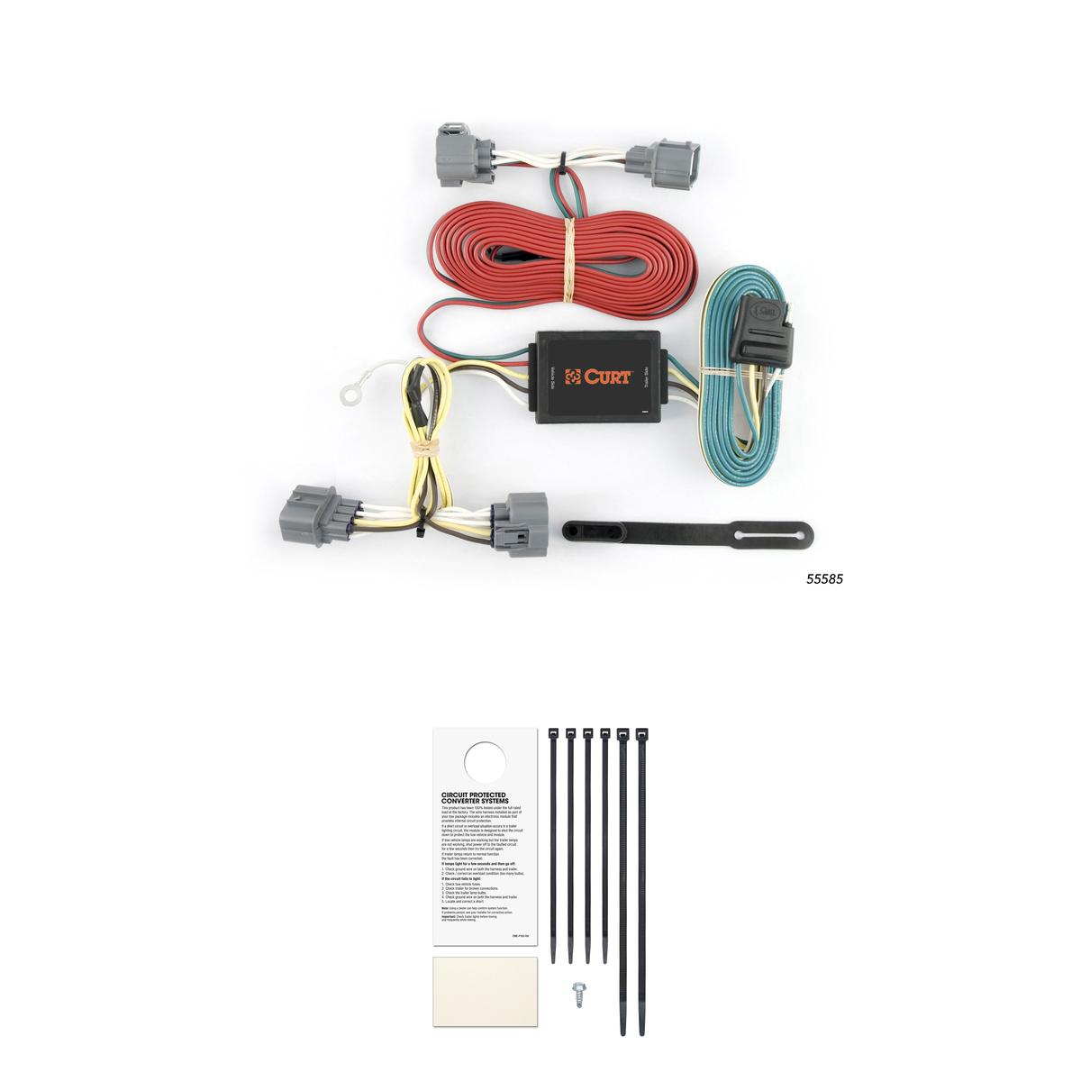 CURT Custom Wiring Harness, 4-Way Flat Output, Select Honda Ridgeline Trailer Connector Kit thumbnail 0