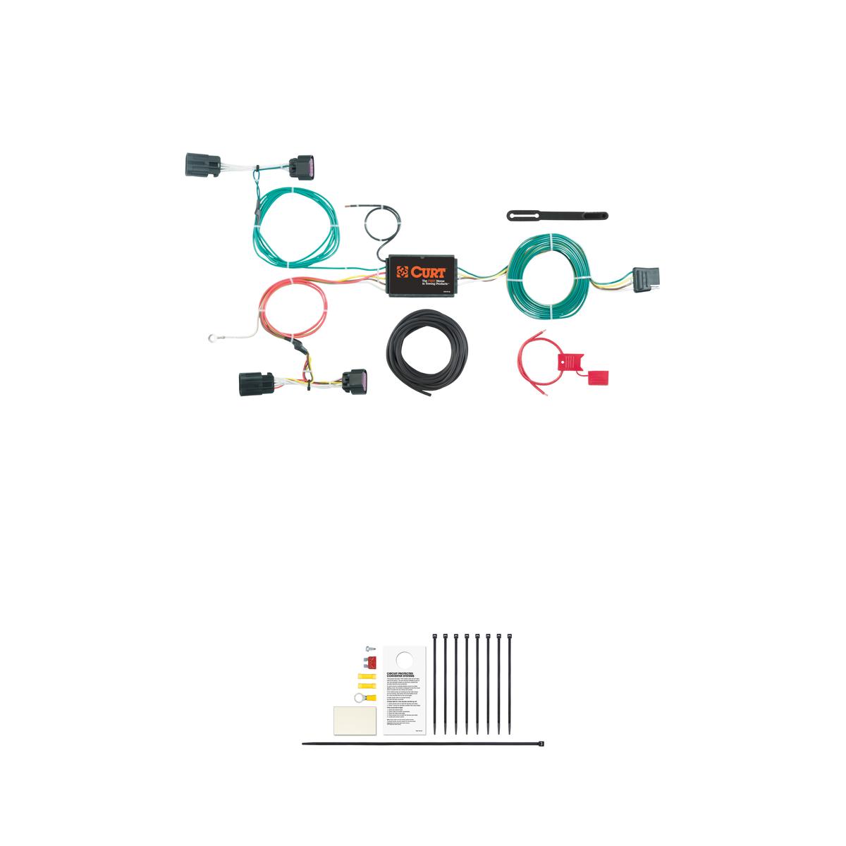 CURT Custom Wiring Harness, 4-Way Flat Output, Select Ram ProMaster City Trailer Connector Kit thumbnail 0