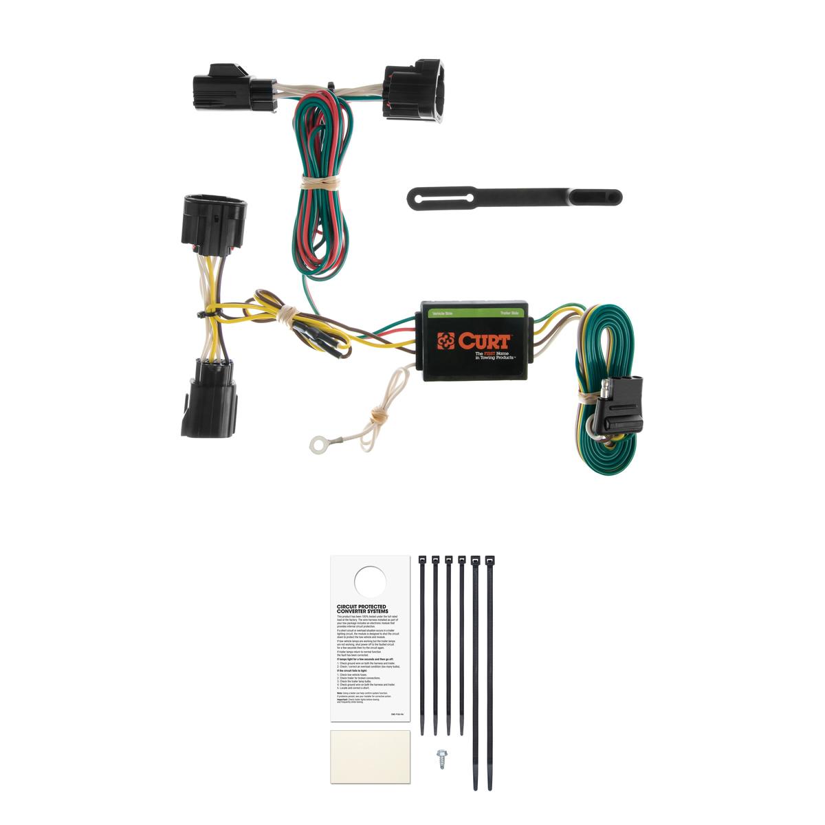 CURT Custom Wiring, 4-Way Flat, Select Jeep Commander, Except Rocky Mountain Edition Trailer Connector Kit thumbnail 0