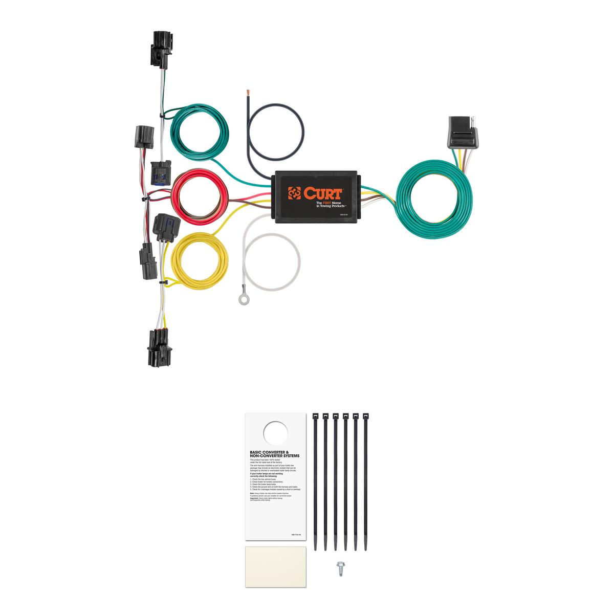 CURT Custom Wiring Harness, 4-Way Flat Output, Select Kia Forte Trailer Connector Kit thumbnail 0