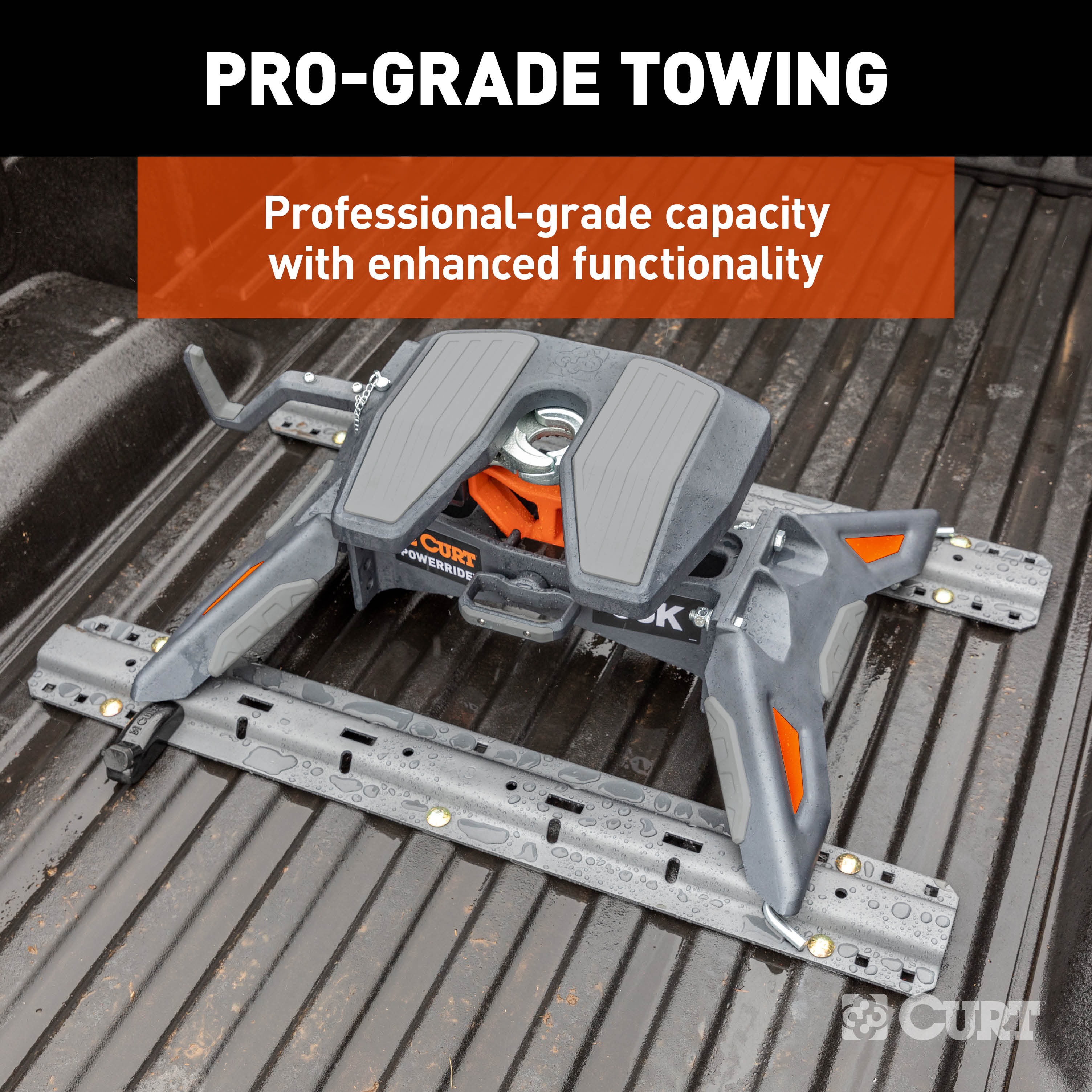 CURT PowerRide 30K 5th Wheel Hitch with Rails thumbnail 2