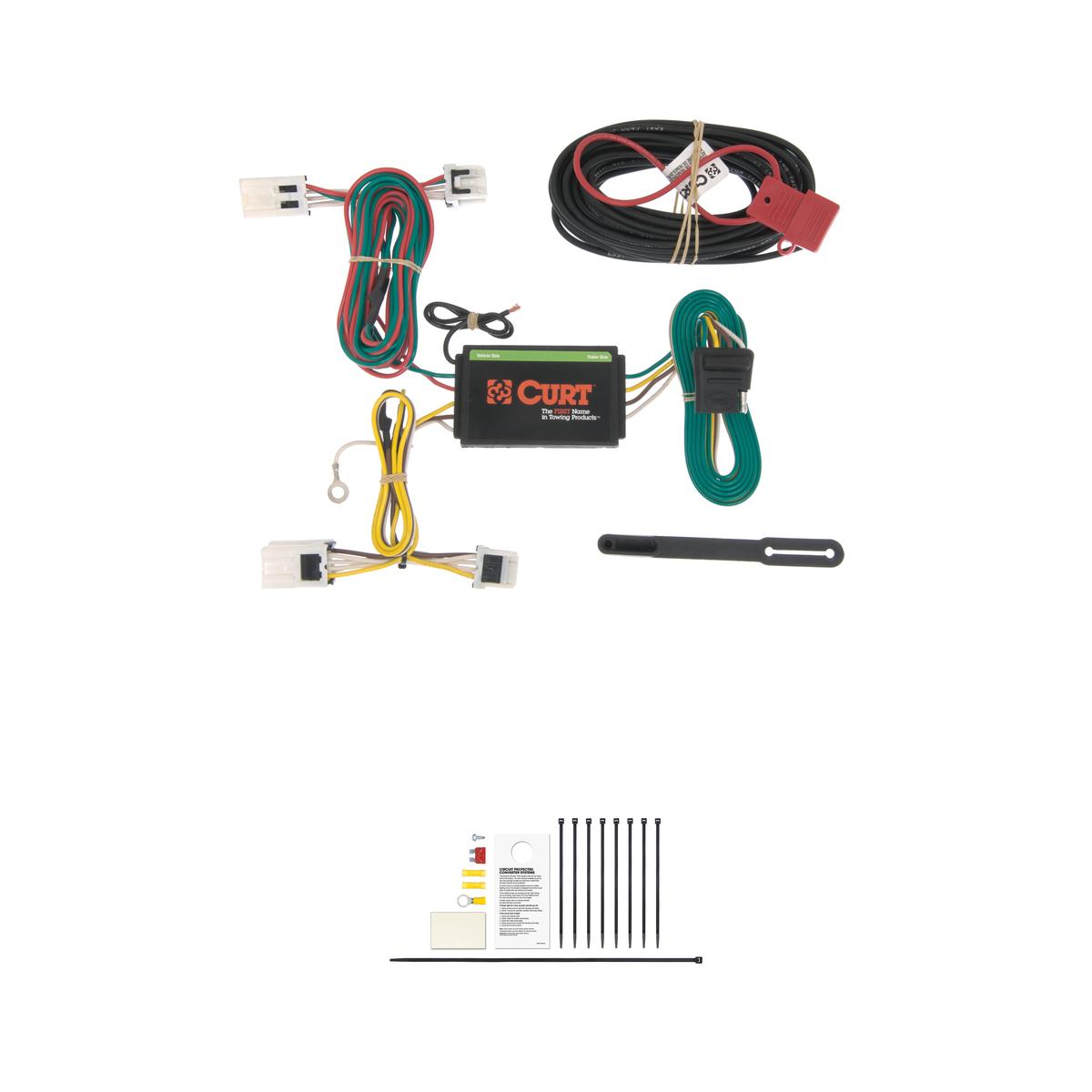 CURT Custom Wiring Harness, 4-Way Flat Output, Select Nissan NV1500, NV2500, NV3500 Trailer Connector Kit thumbnail 0