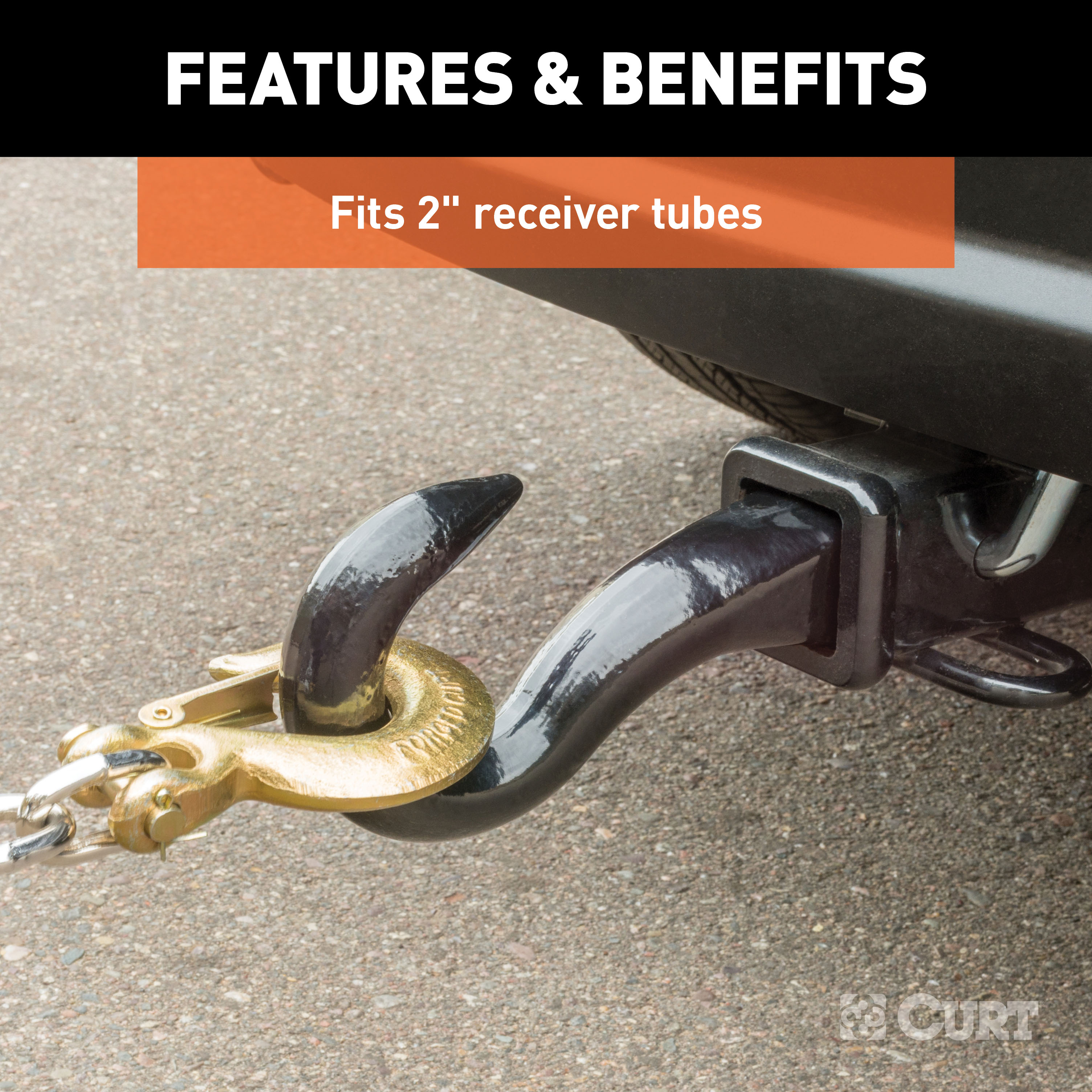 CURT Forged Tow Hook Mount (2" Shank) Tow Hook thumbnail 2