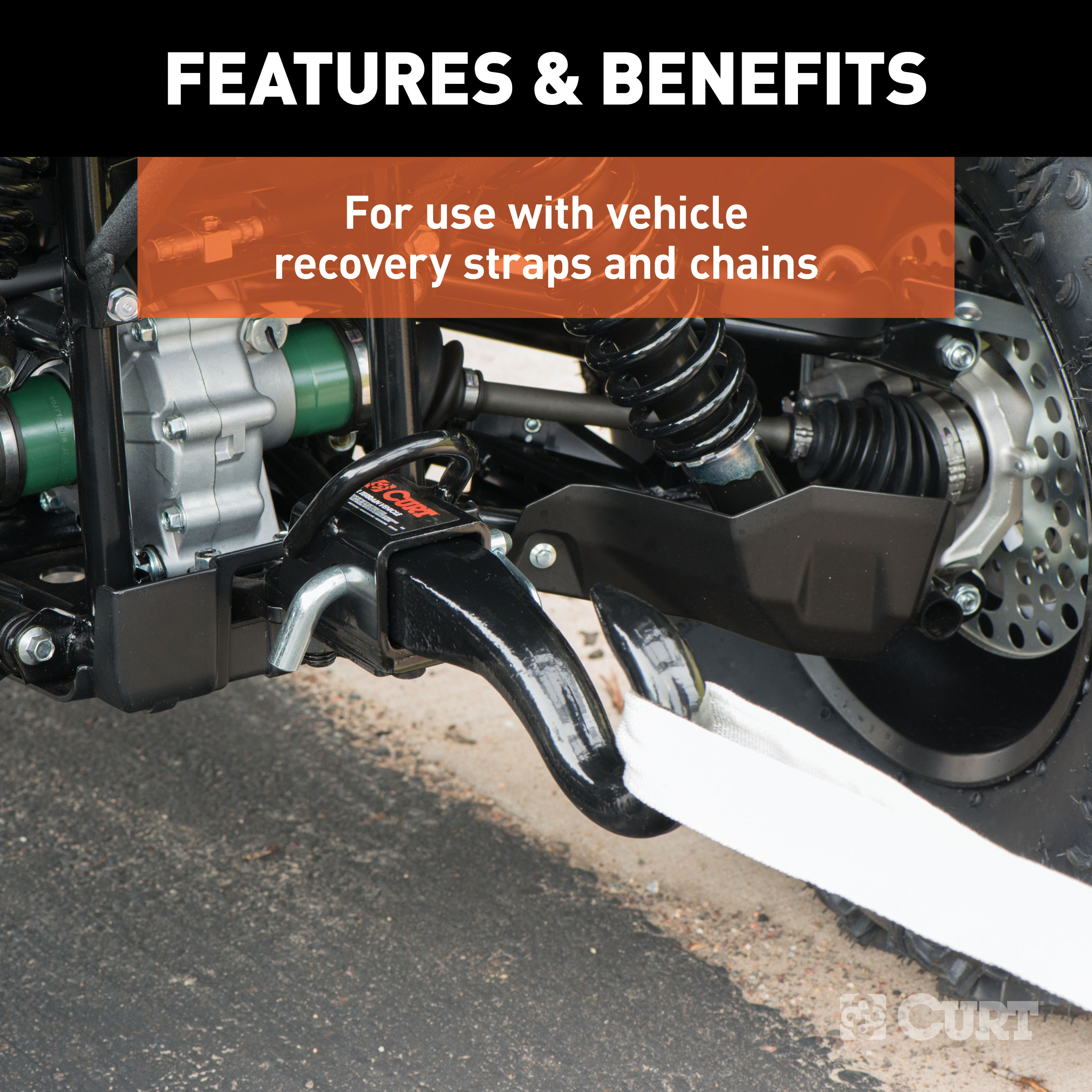 CURT Forged Tow Hook Mount (2" Shank) Tow Hook thumbnail 3