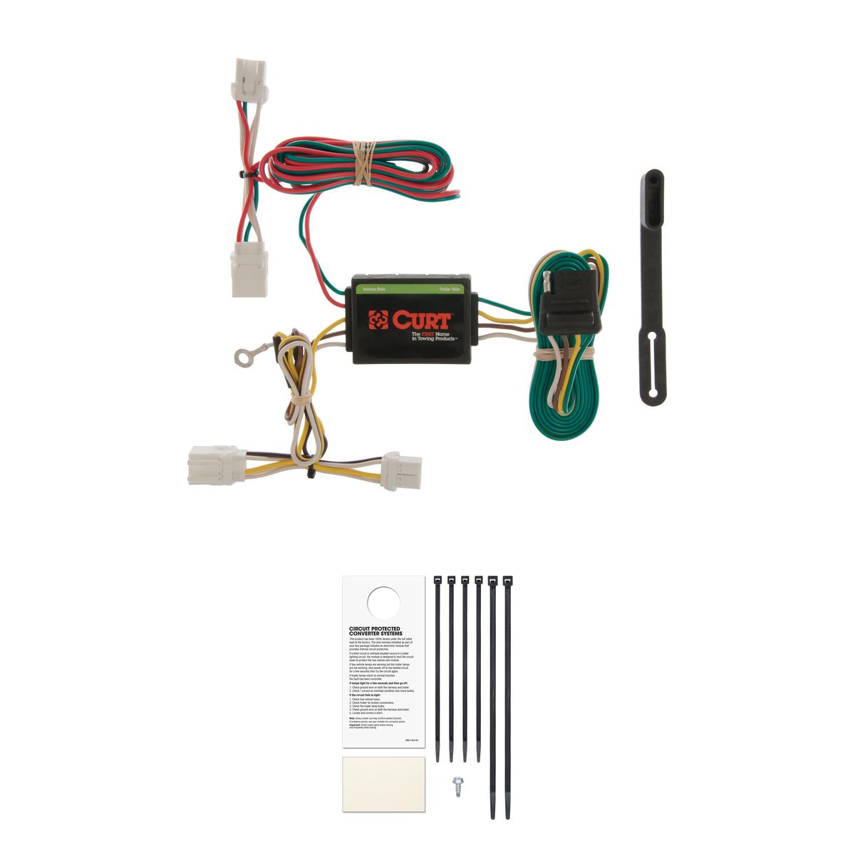 CURT Custom Wiring, 4-Way Flat, Select Nissan Pathfinder, Altima Sedan, Infiniti QX4 Trailer Connector Kit thumbnail 0