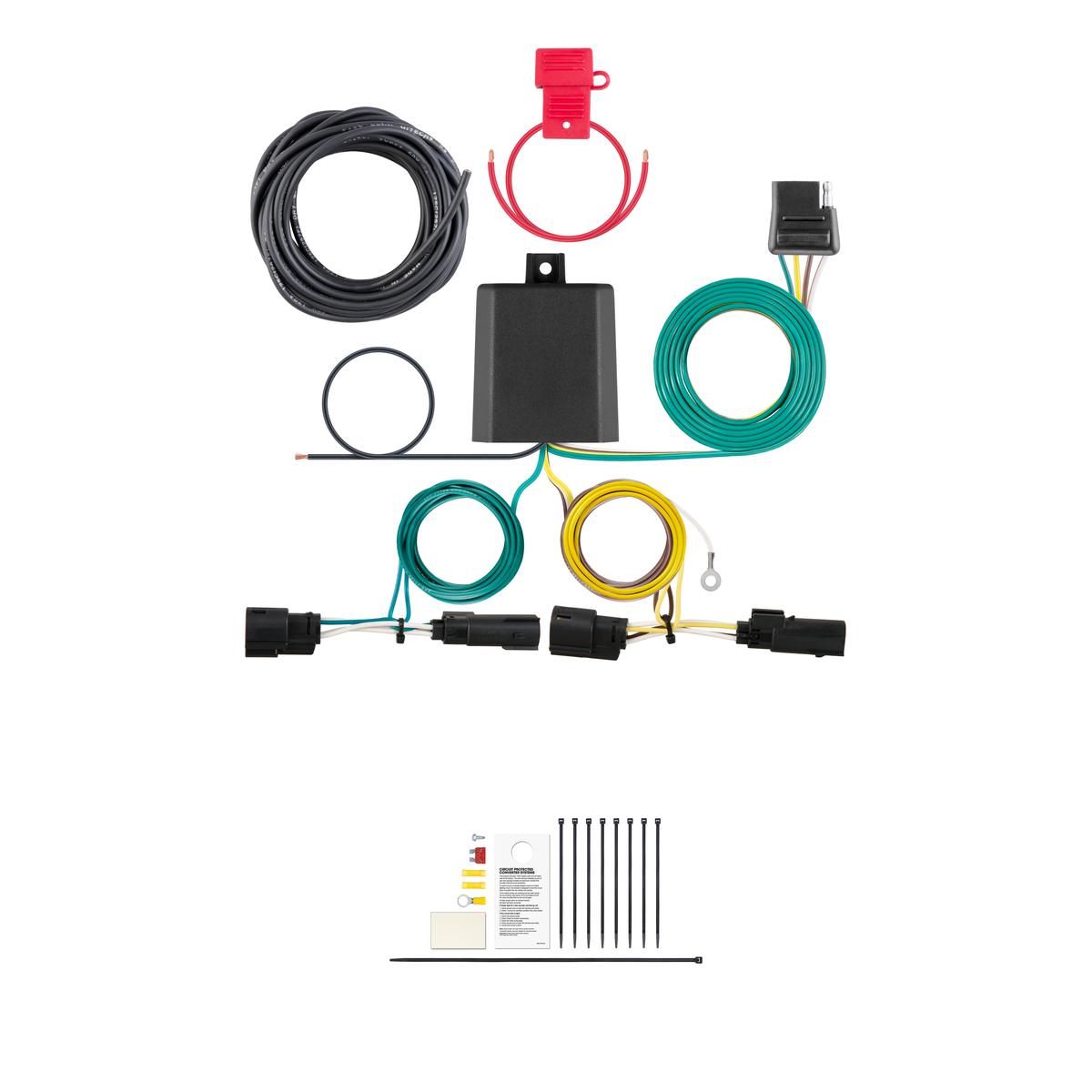 CURT Custom Wiring Harness, 4-Way Flat Output, Select Ford Transit-150, 250, 350, HD Trailer Connector Kit thumbnail 0