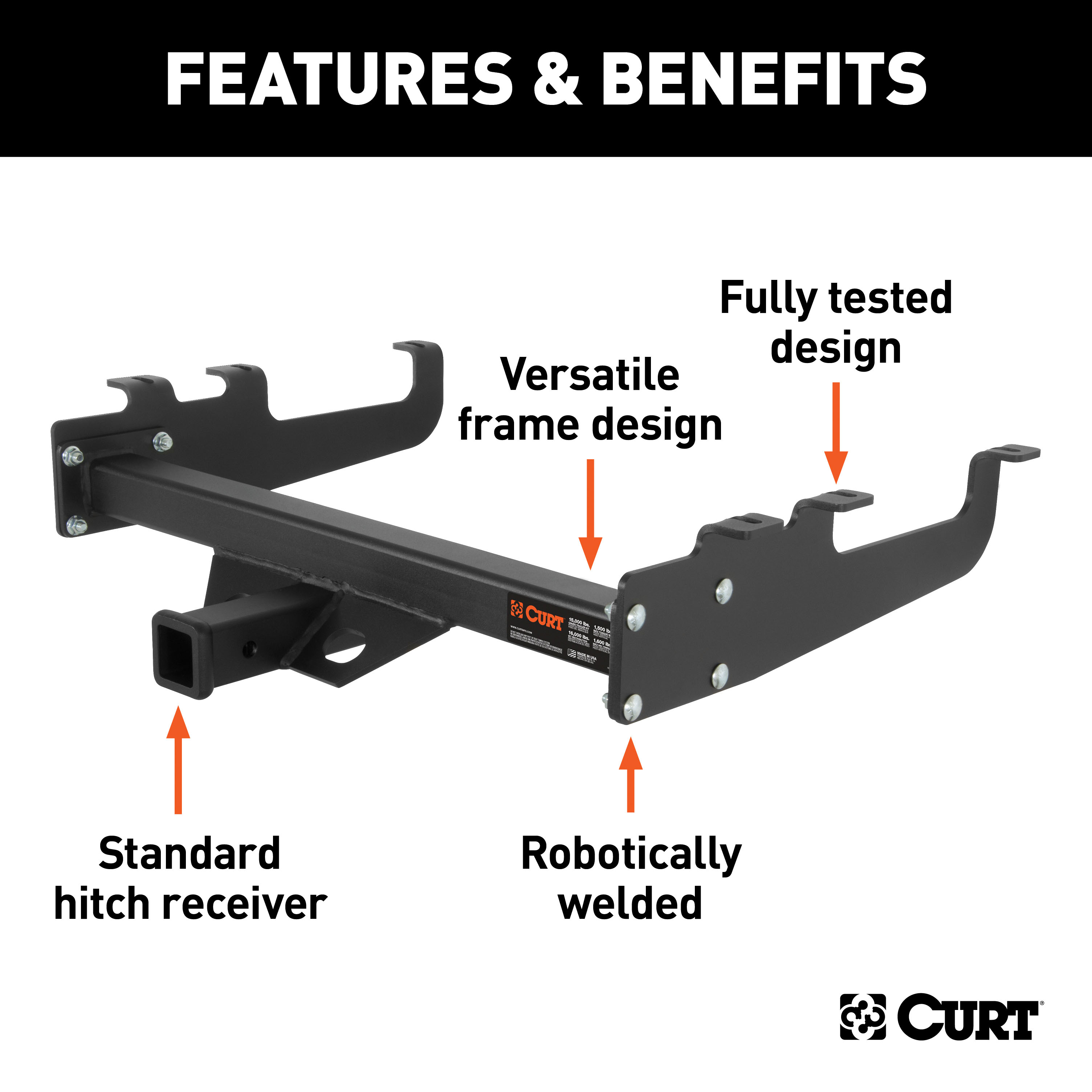CURT Class 5 Multi-Fit Trailer Hitch for Pickup Trucks with 2" Receiver Trailer Hitch thumbnail 1