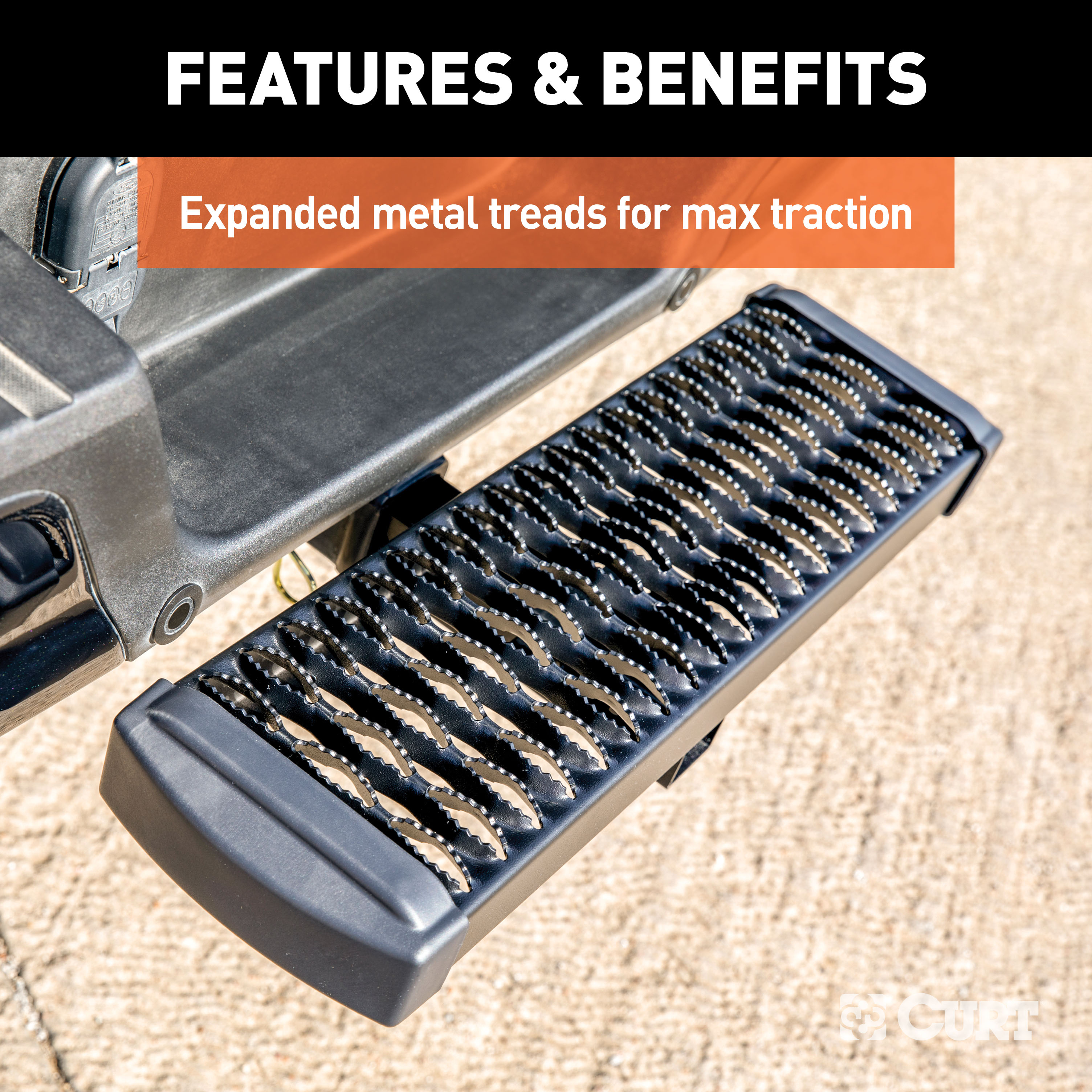 CURT Grip Step Receiver Hitch Step Receiver Hitch Mounted Step thumbnail 3