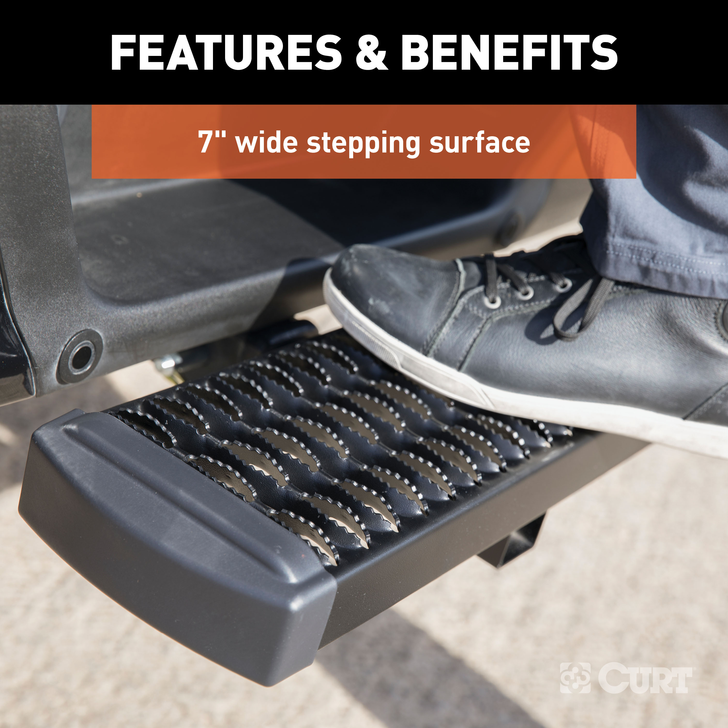 CURT Grip Step Receiver Hitch Step Receiver Hitch Mounted Step thumbnail 4