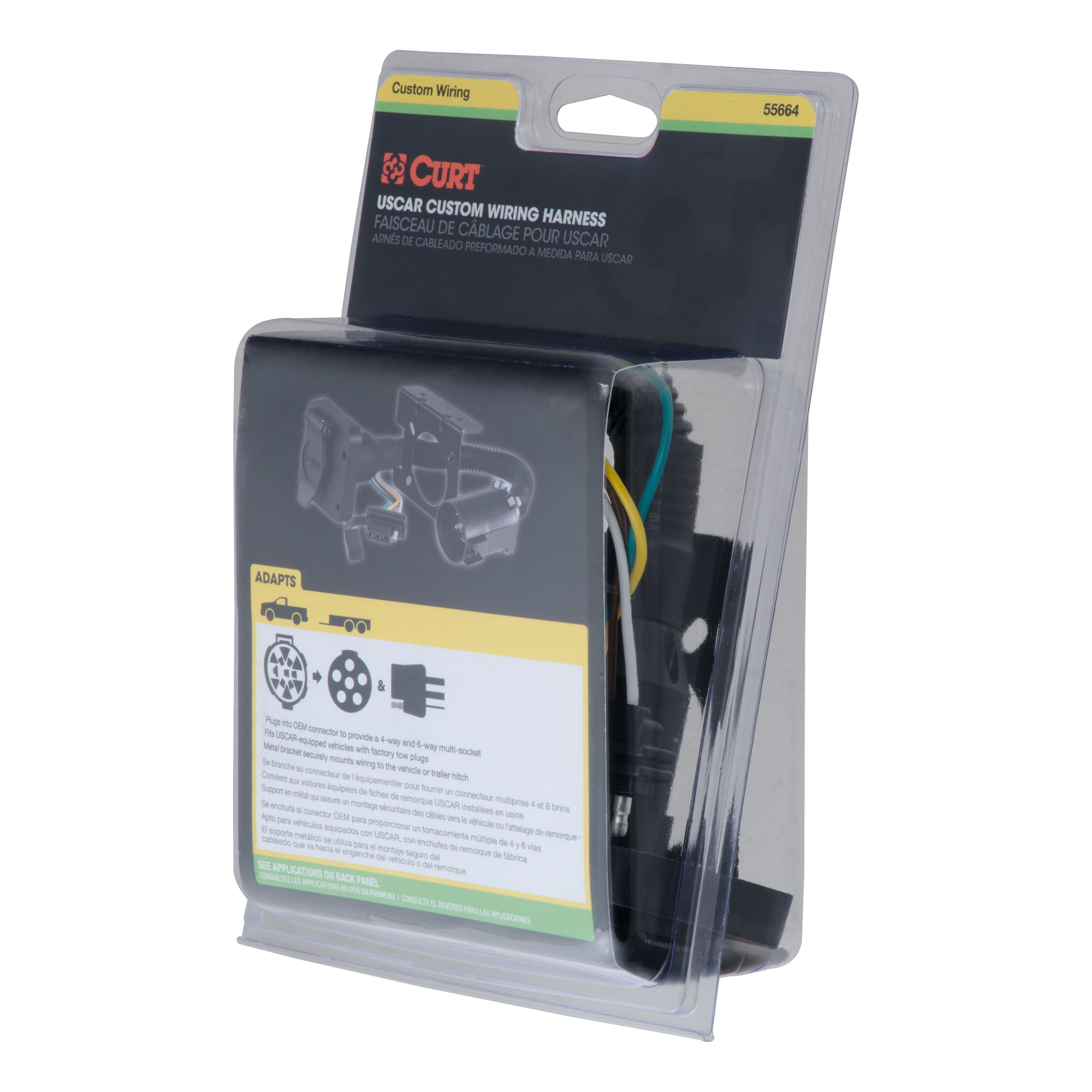 CURT Dual-Output 6 & 4-Way Connector (Plugs into USCAR) Trailer Wiring Adapter Connector thumbnail 5