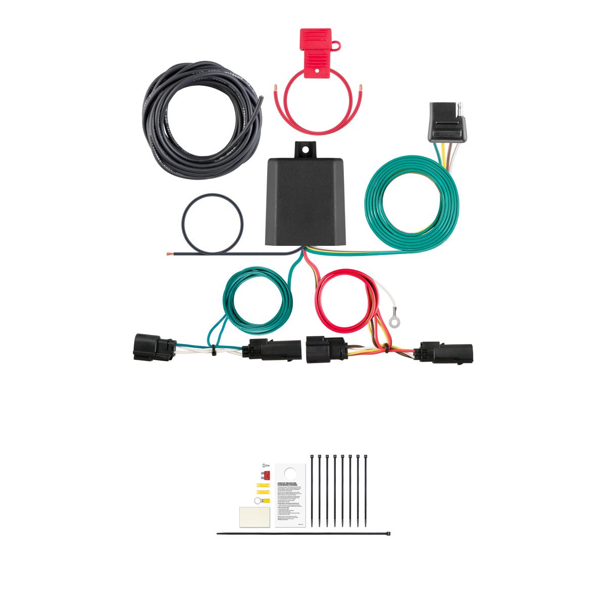 CURT Custom Wiring Harness, 4-Way Flat Output, Select Ford Escape Trailer Connector Kit thumbnail 0