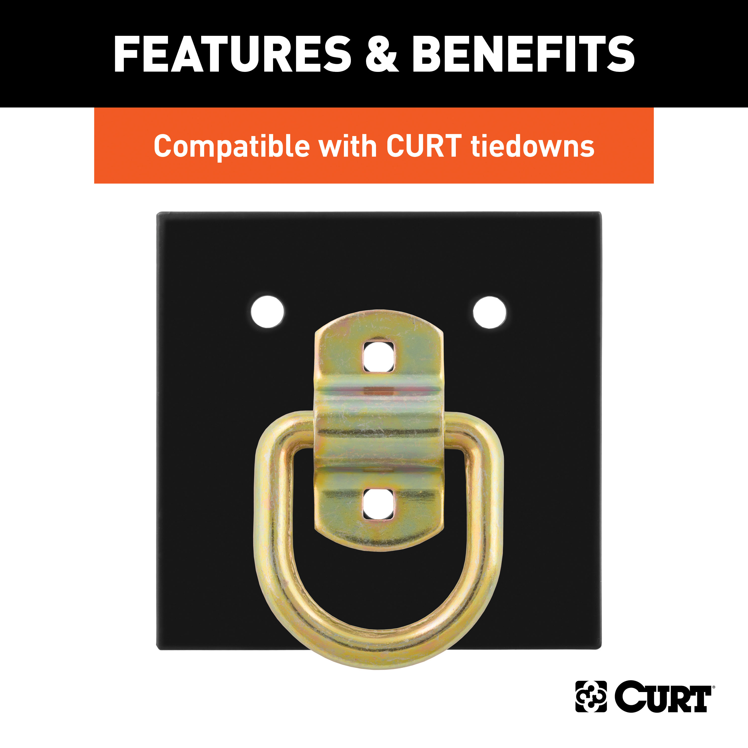 CURT 6" Tie-Down Anchor Backing Plate Tie Down Anchor thumbnail 5