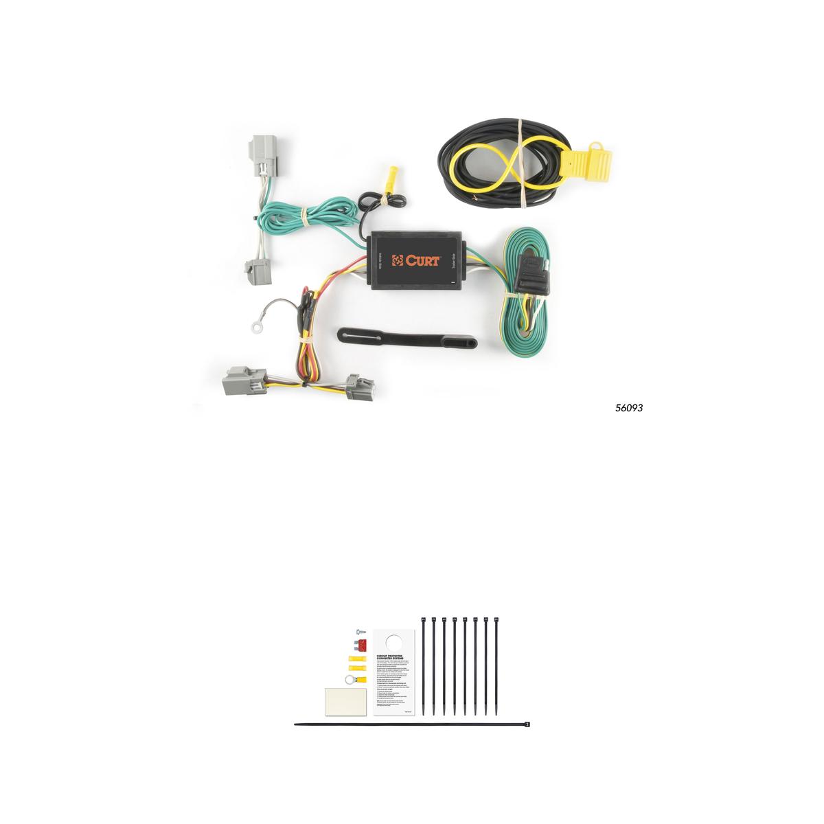 CURT Custom Wiring, 4-Way Flat Output, Select Ford Taurus, Explorer, Lincoln MKS Trailer Connector Kit thumbnail 0