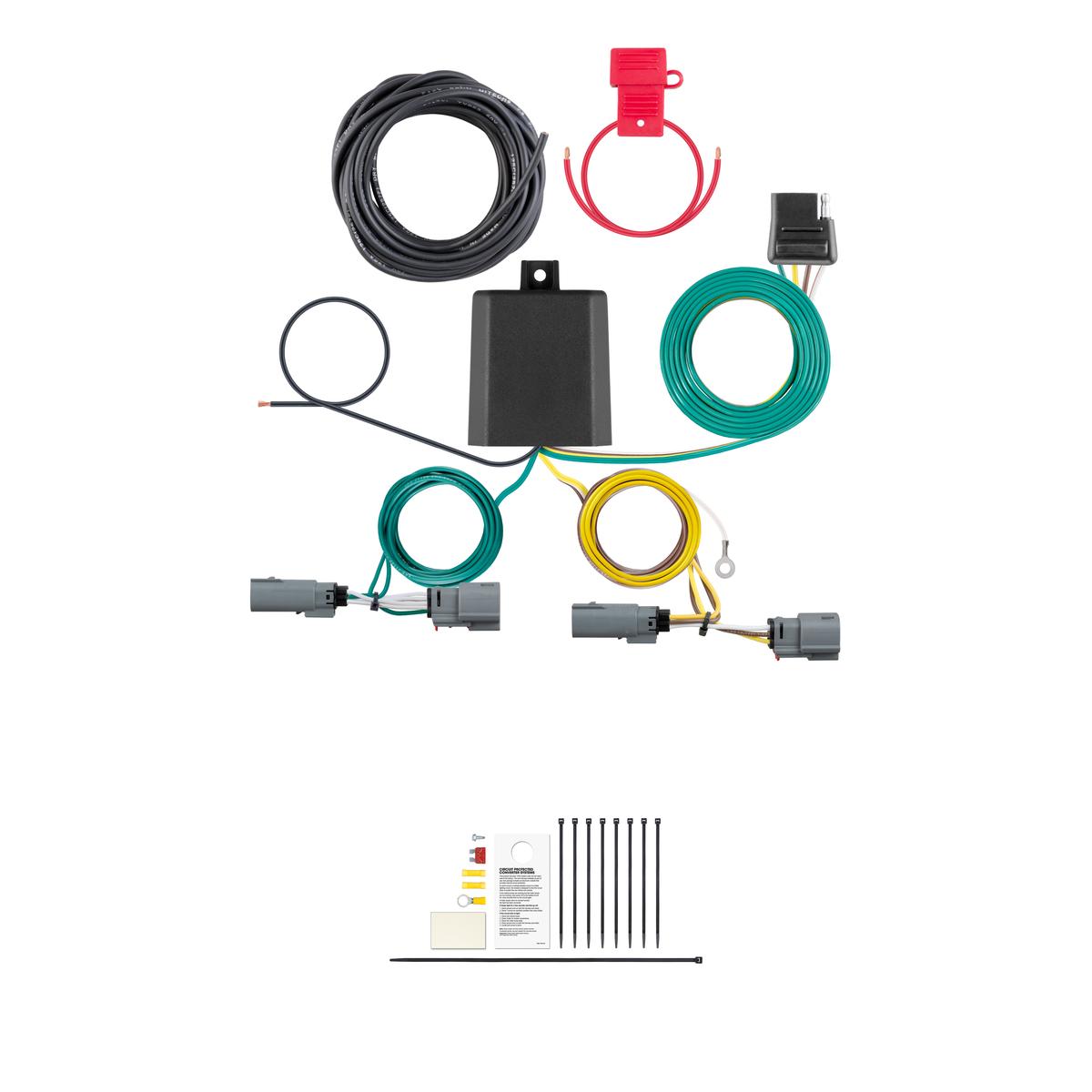 CURT Custom Wiring Harness, 4-Way Flat Output, Select Ford Maverick Trailer Connector Kit thumbnail 0