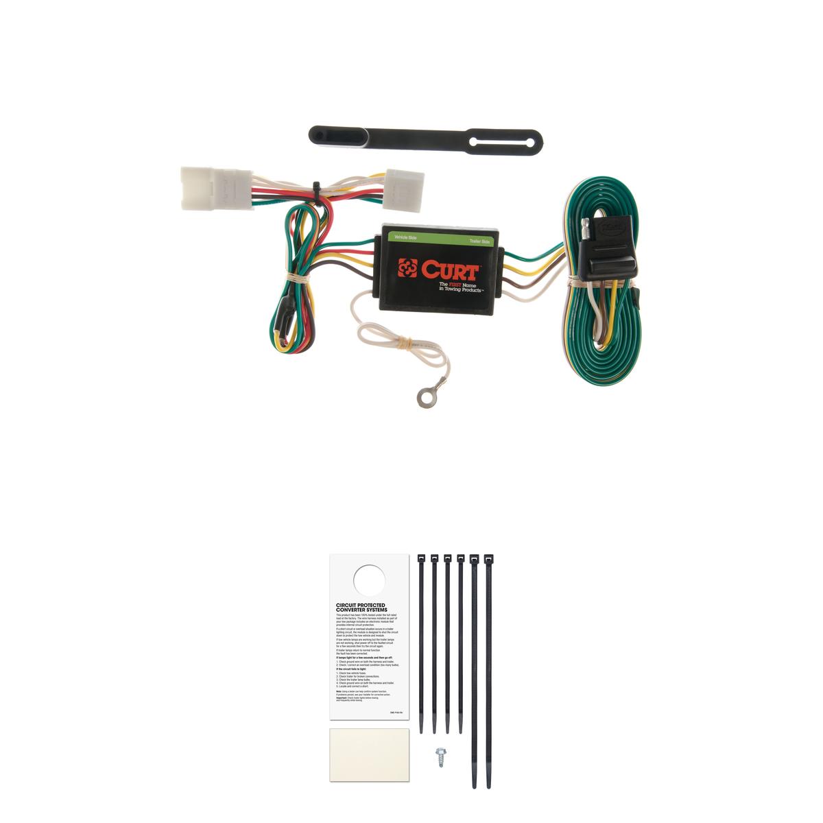 CURT Custom Wiring Harness, 4-Way Flat Output, Select Jeep Cherokee, Including Sport Trailer Connector Kit thumbnail 0