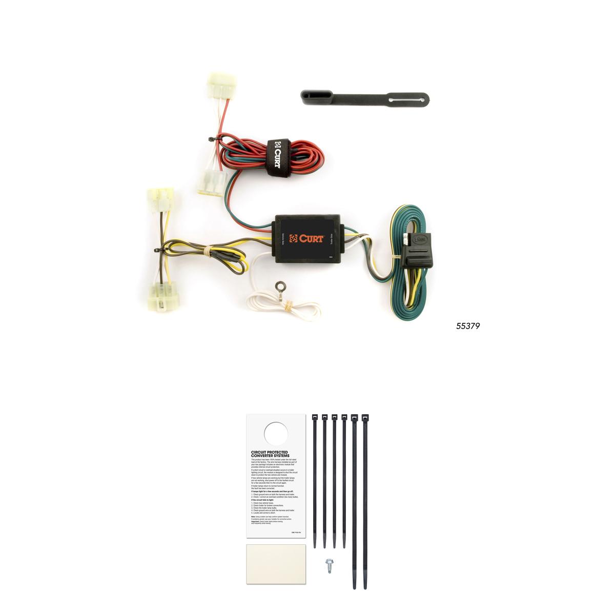 CURT Custom Wiring Harness, 4-Way Flat Output, Select Toyota Pickup, Tacoma Trailer Connector Kit thumbnail 0