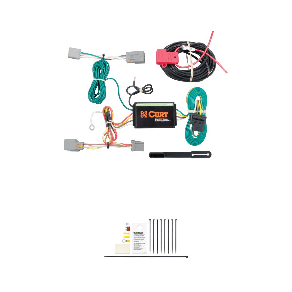CURT Custom Wiring Harness, 4-Way Flat Output, Select Ford Transit Connect Trailer Connector Kit thumbnail 0